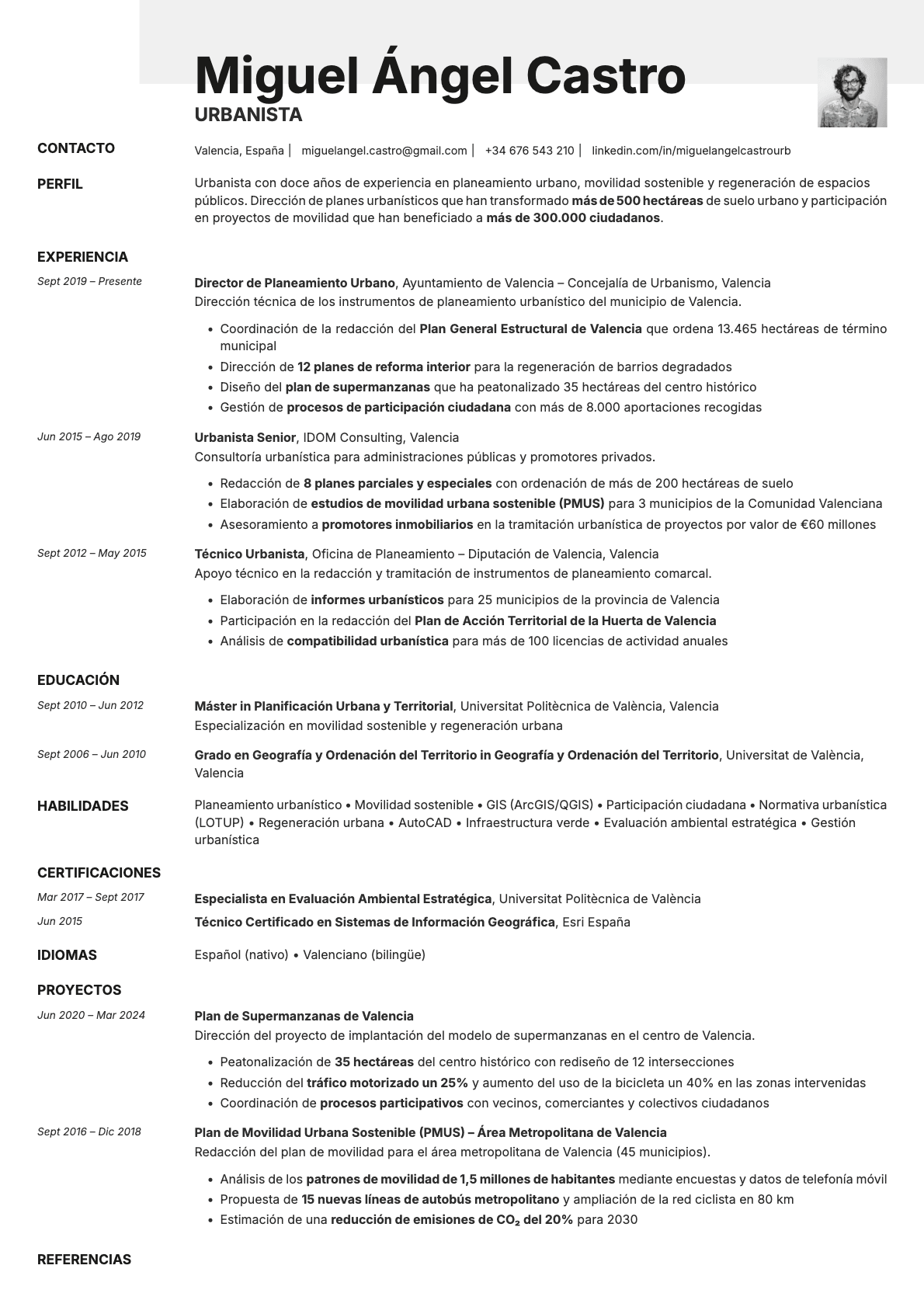 Ivory Photo resume template preview