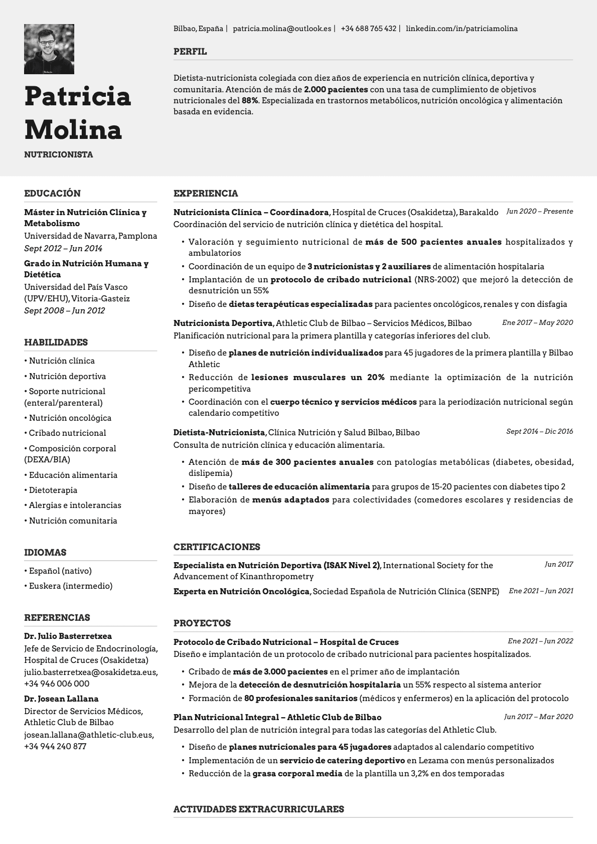 Limestone Photo resume template preview