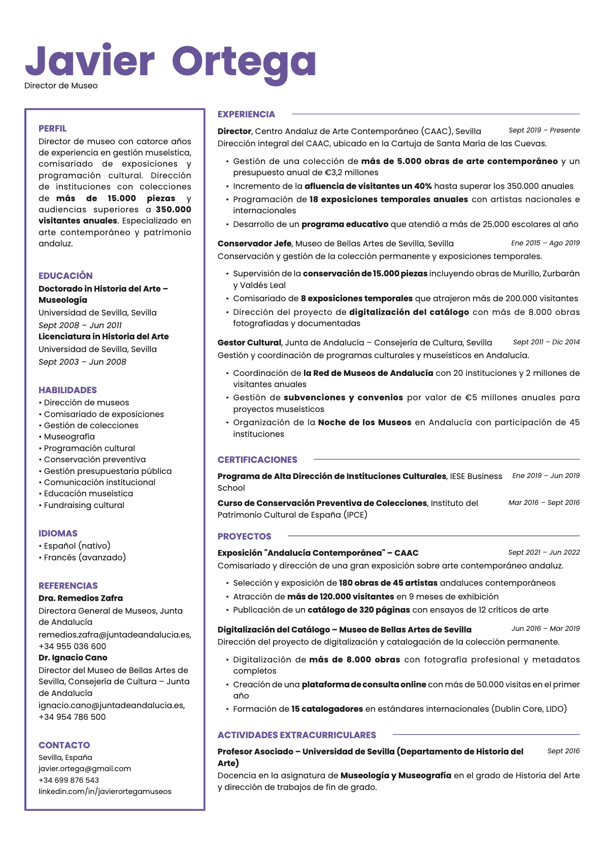 Opal resume template preview