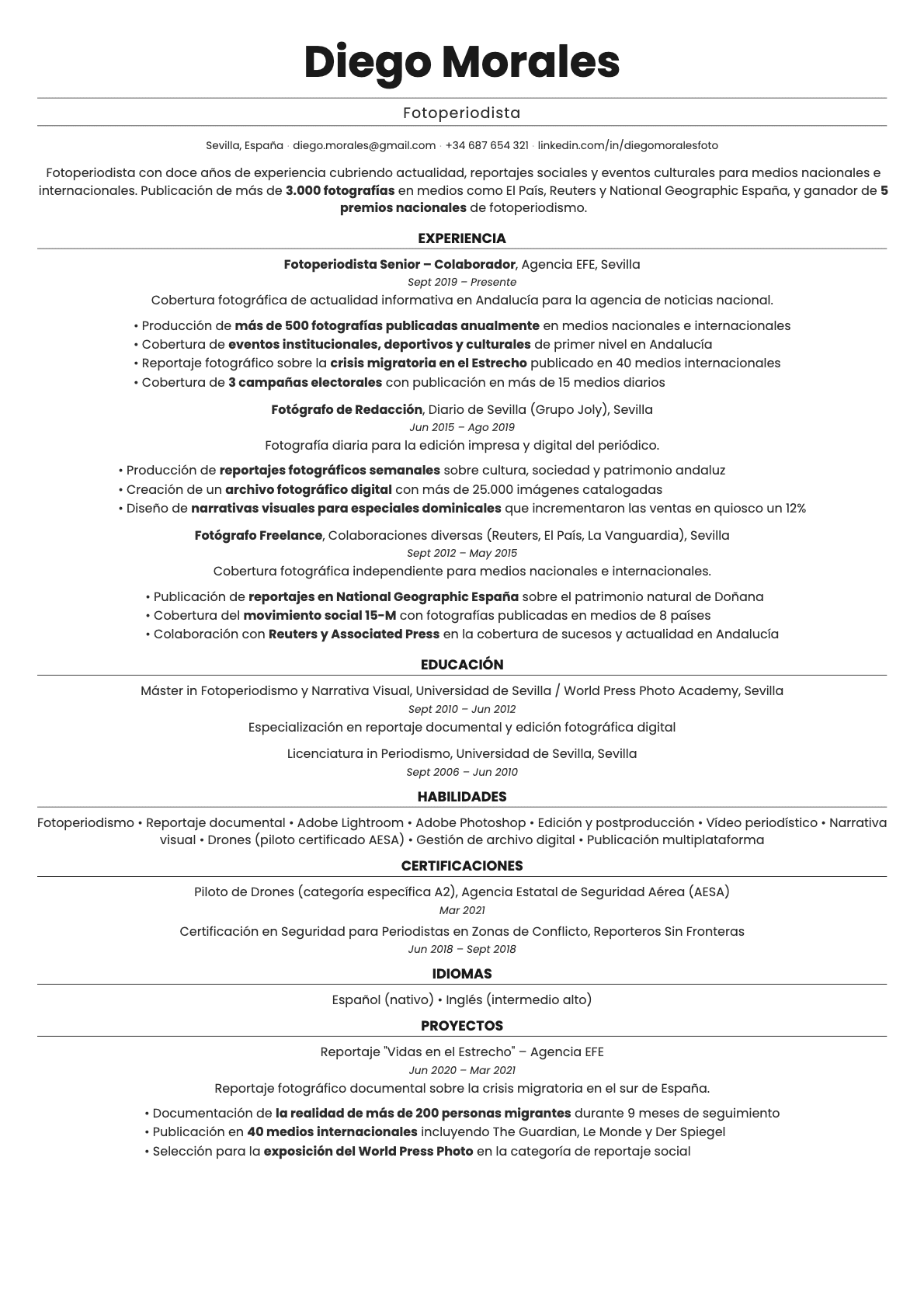 Quartz resume template preview