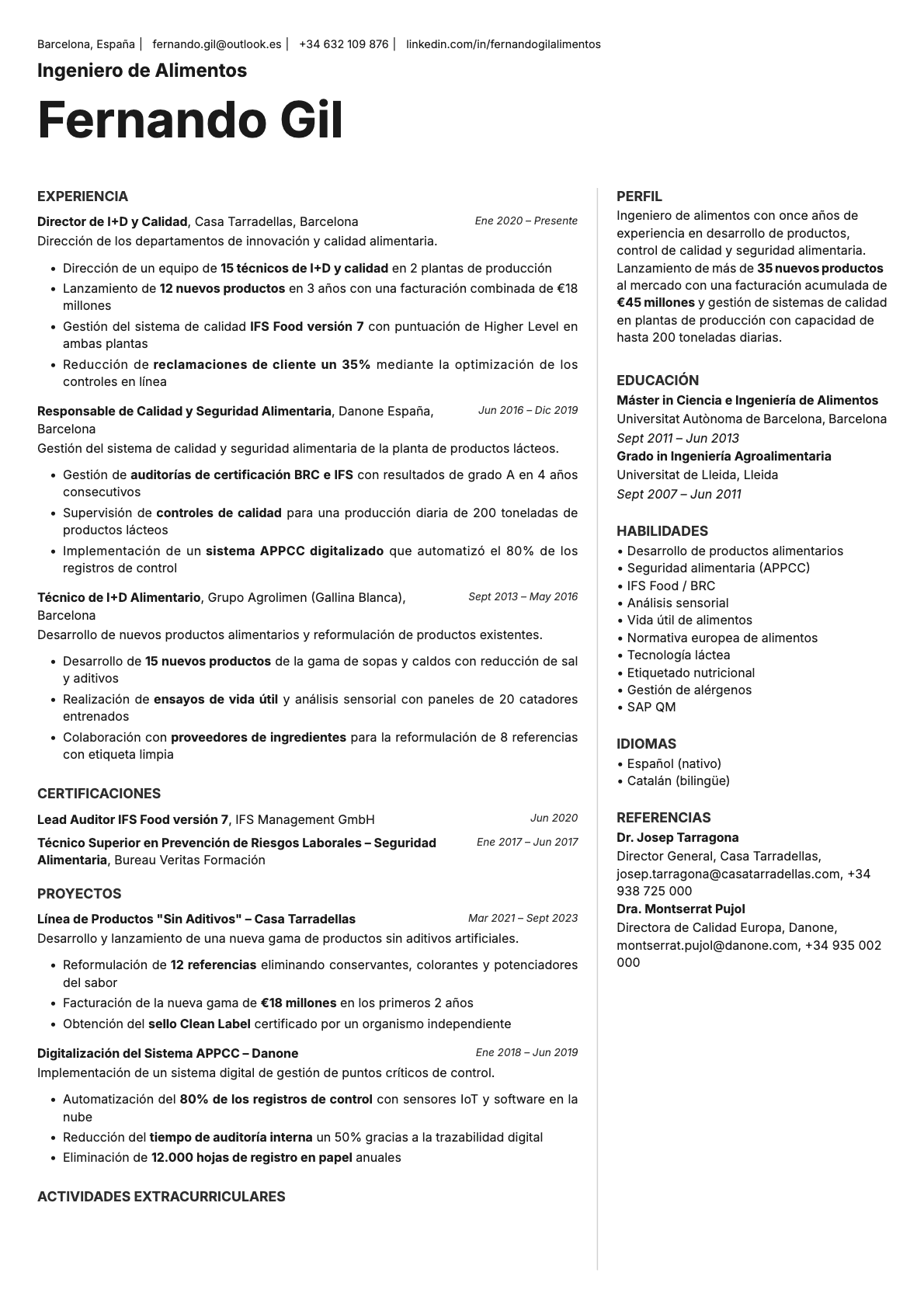 Sapphire resume template preview