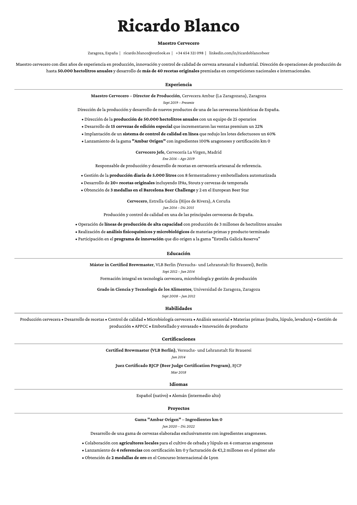 Topaz resume template preview