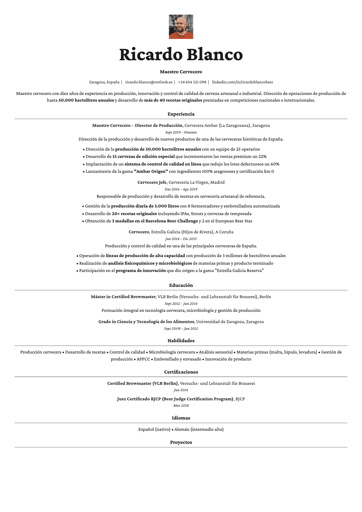 Topaz Photo resume template preview