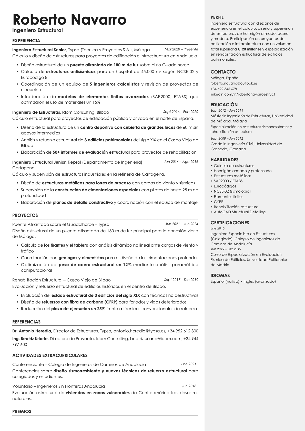 Vanta resume template preview