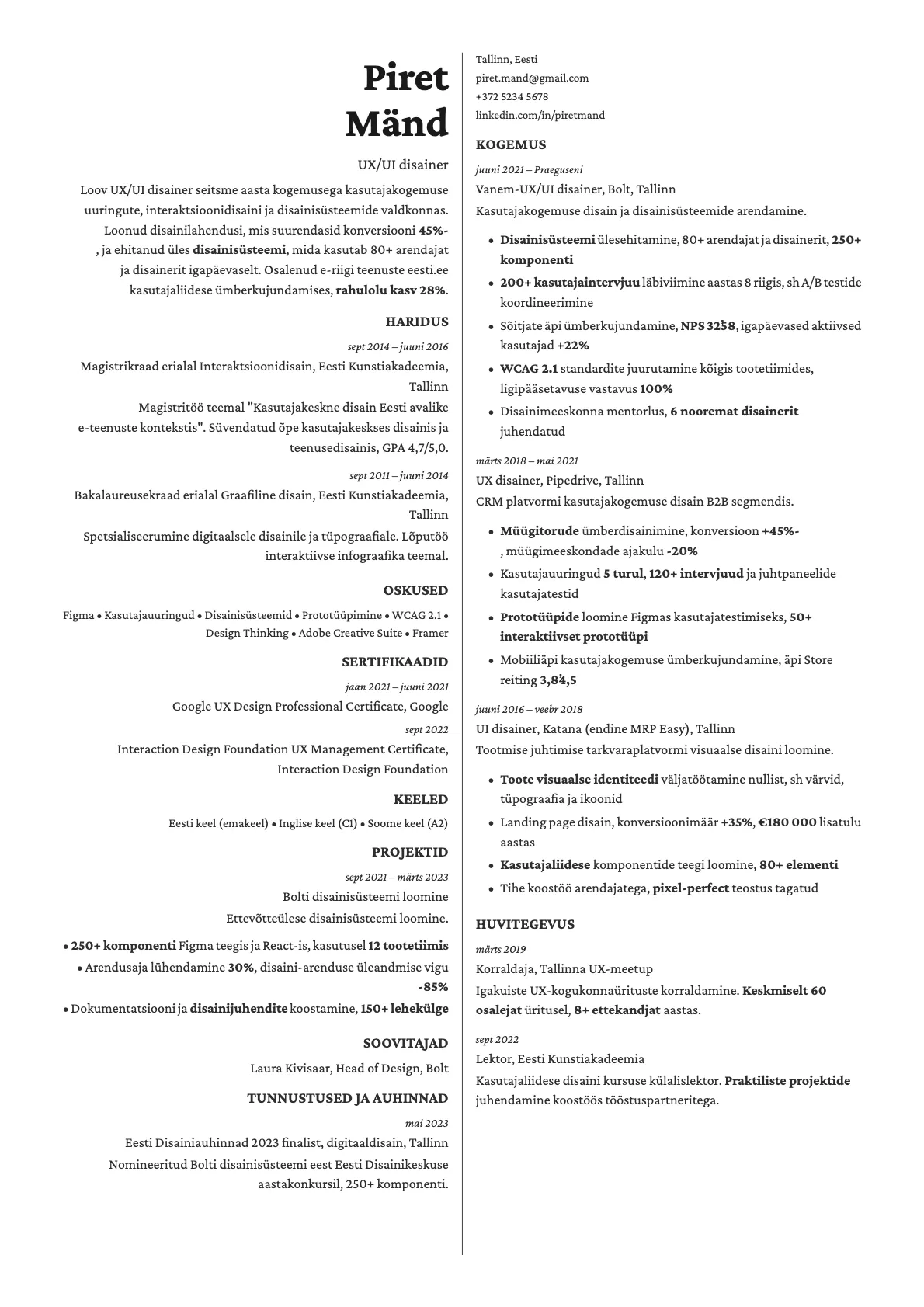 Amber resume template preview