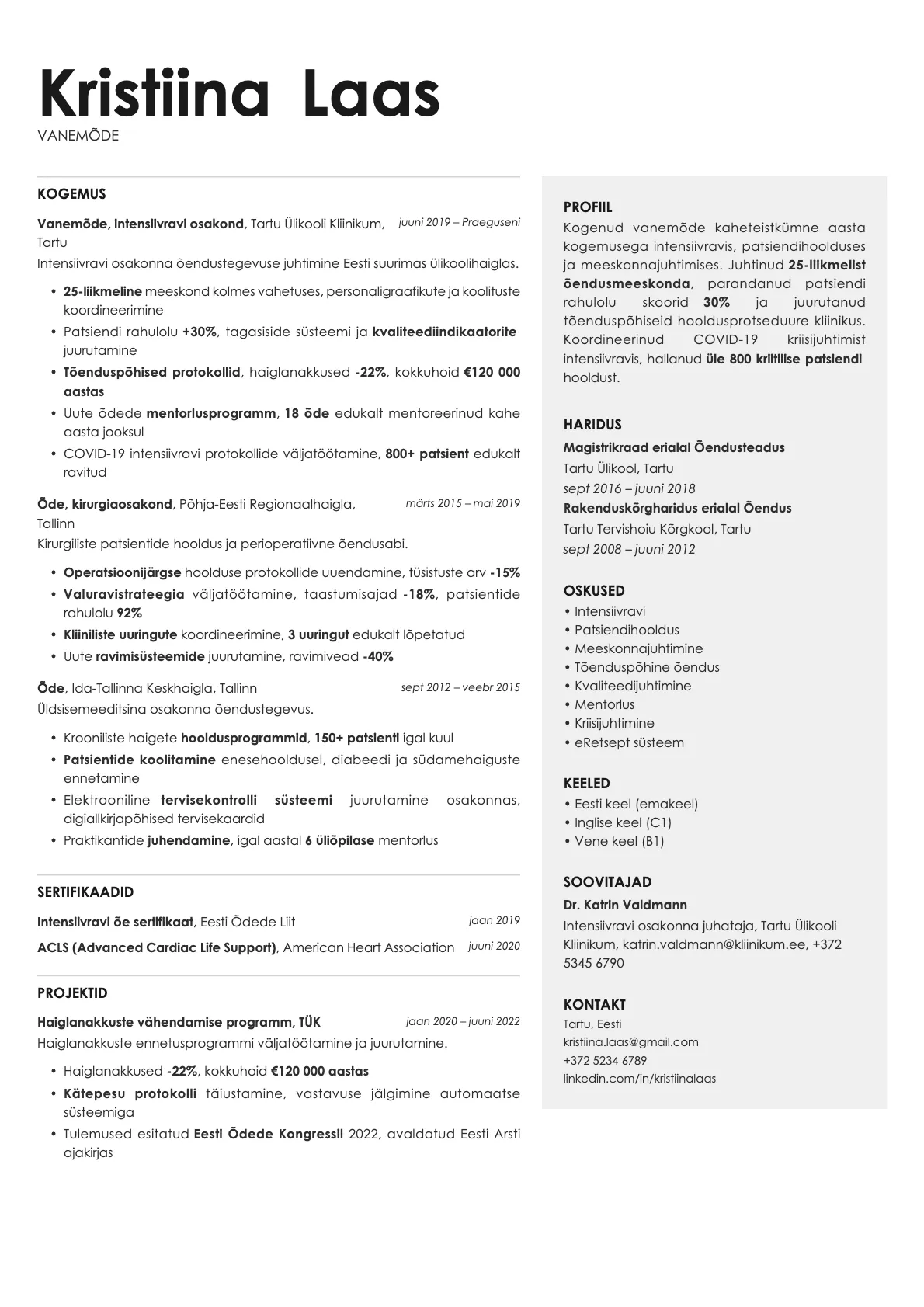 Bronze resume template preview