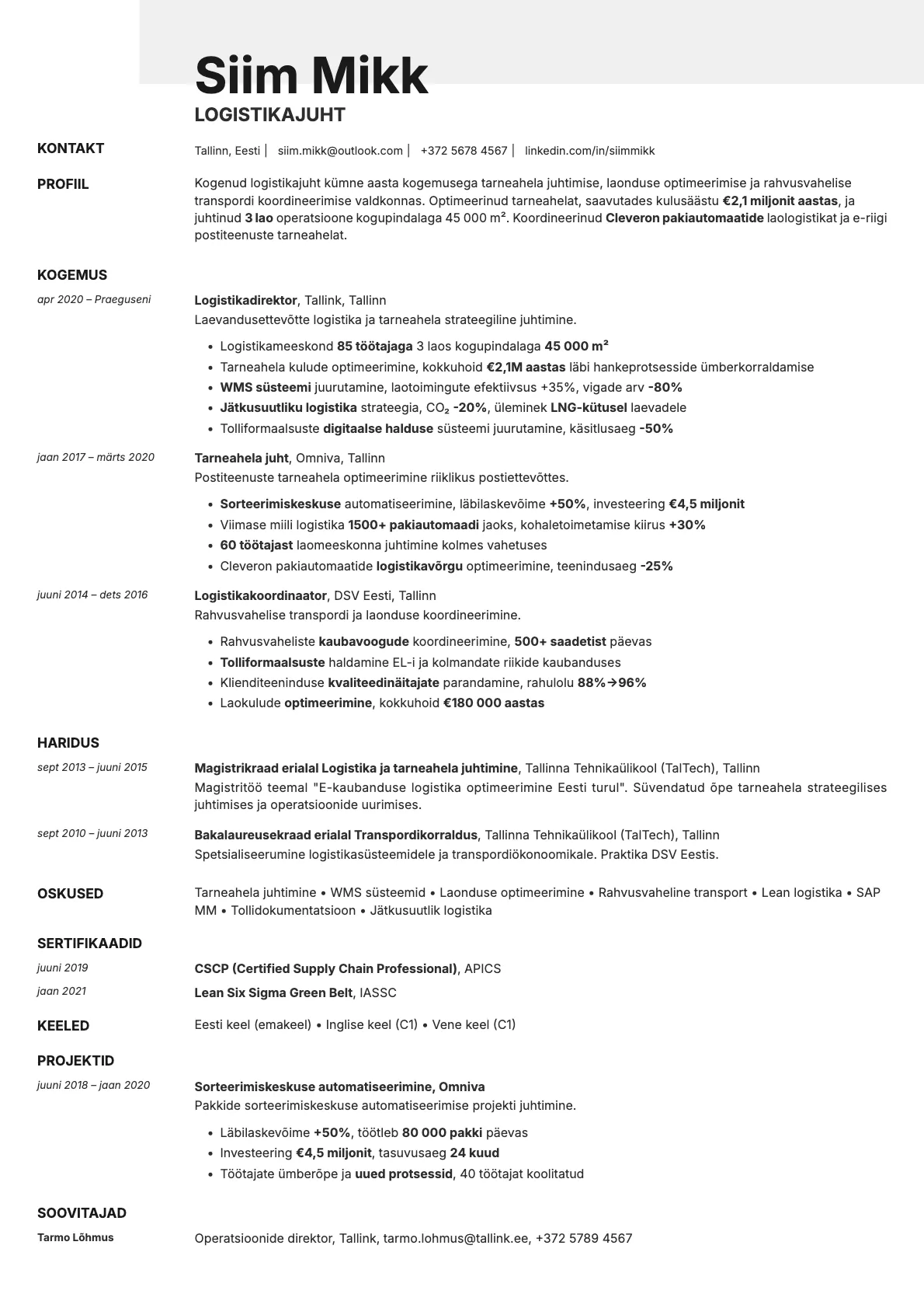 Ivory resume template preview