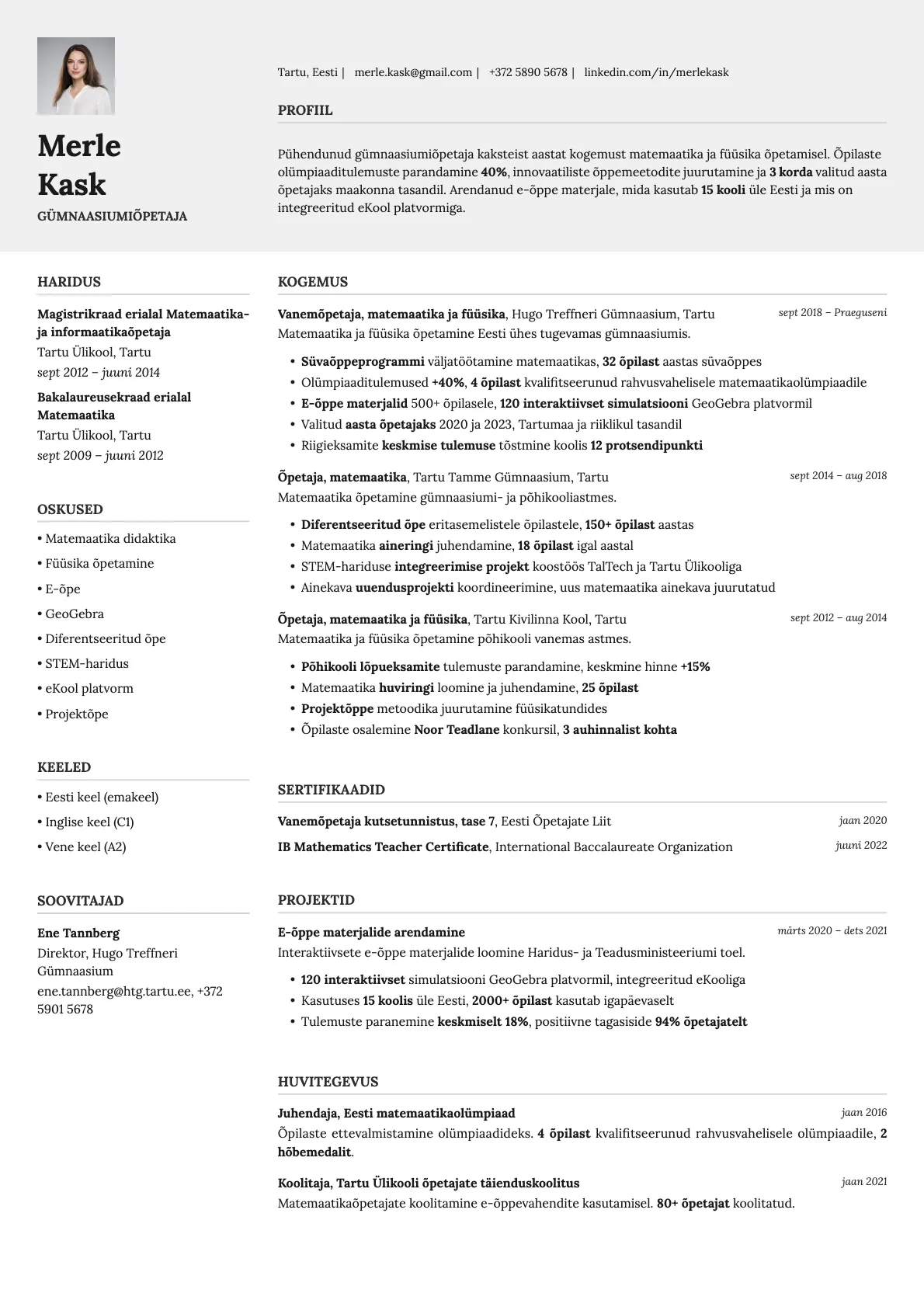 Limestone Photo resume template preview