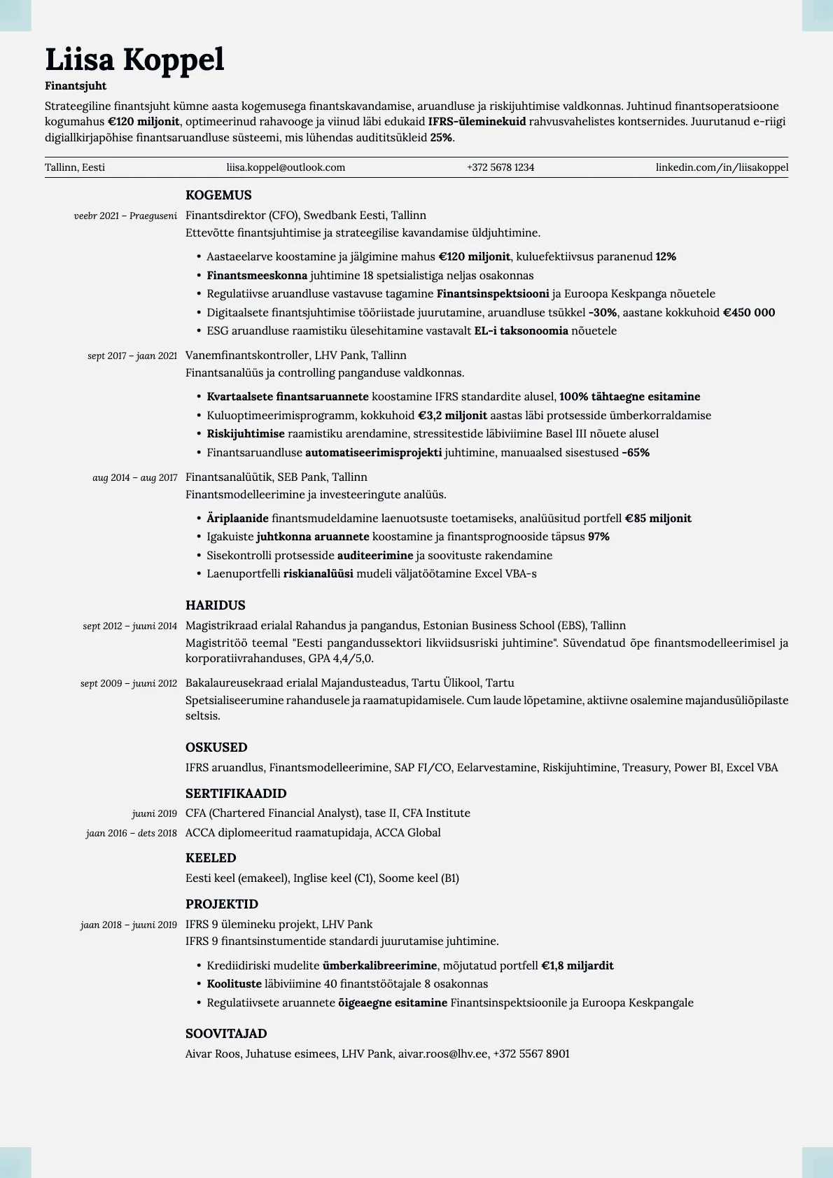 Marble resume template preview