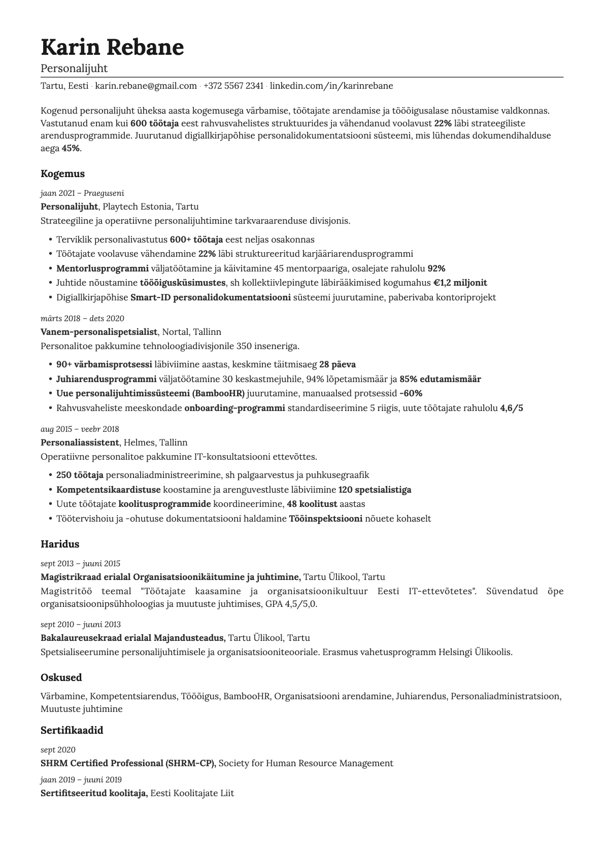 Nickel resume template preview