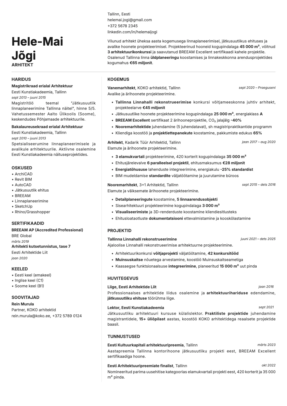 Obsidian resume template preview