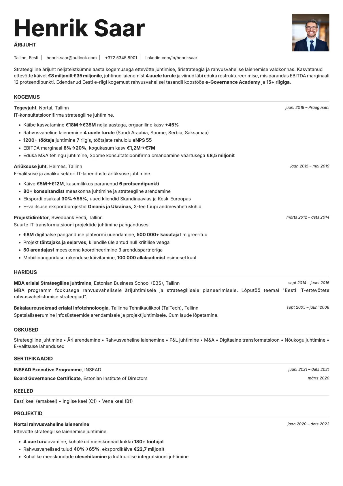 Platinum Photo resume template preview