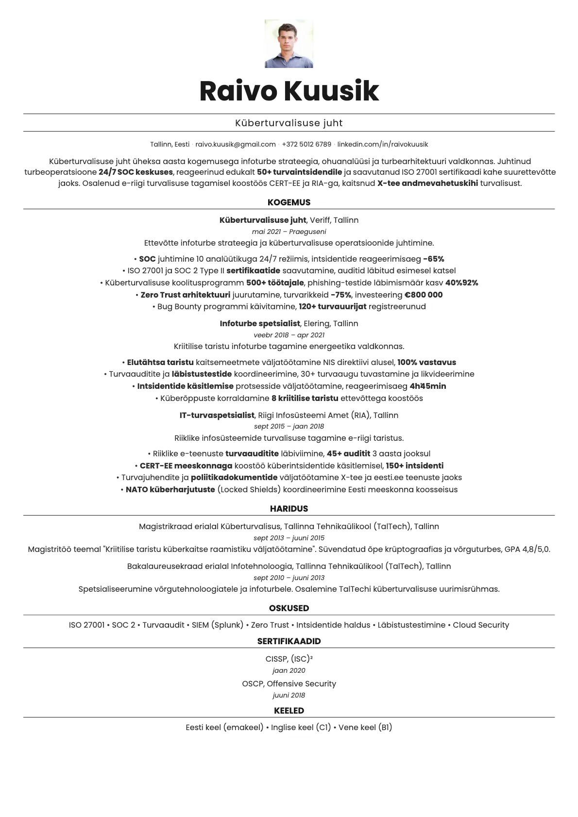 Quartz Photo resume template preview