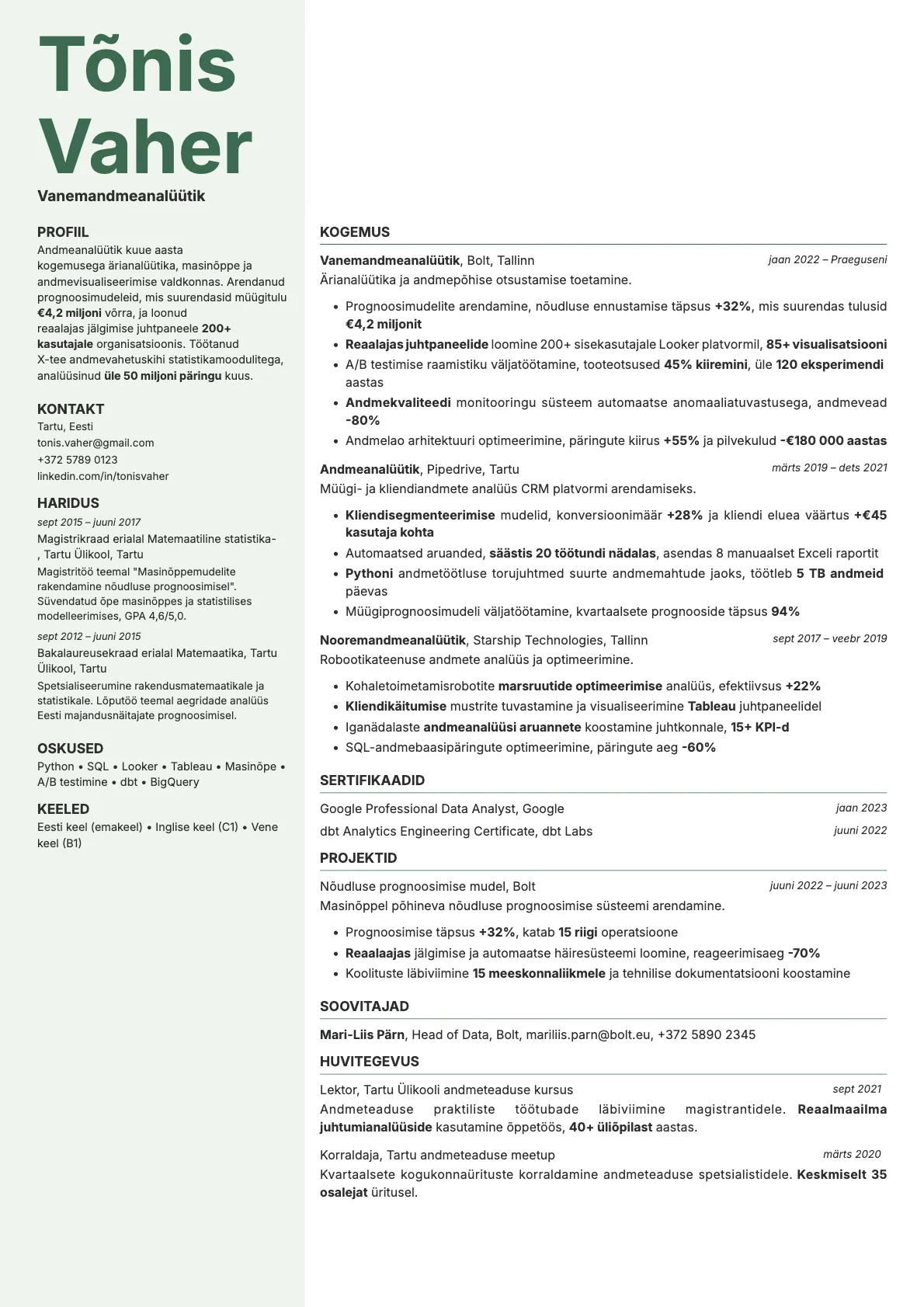 Sage resume template preview