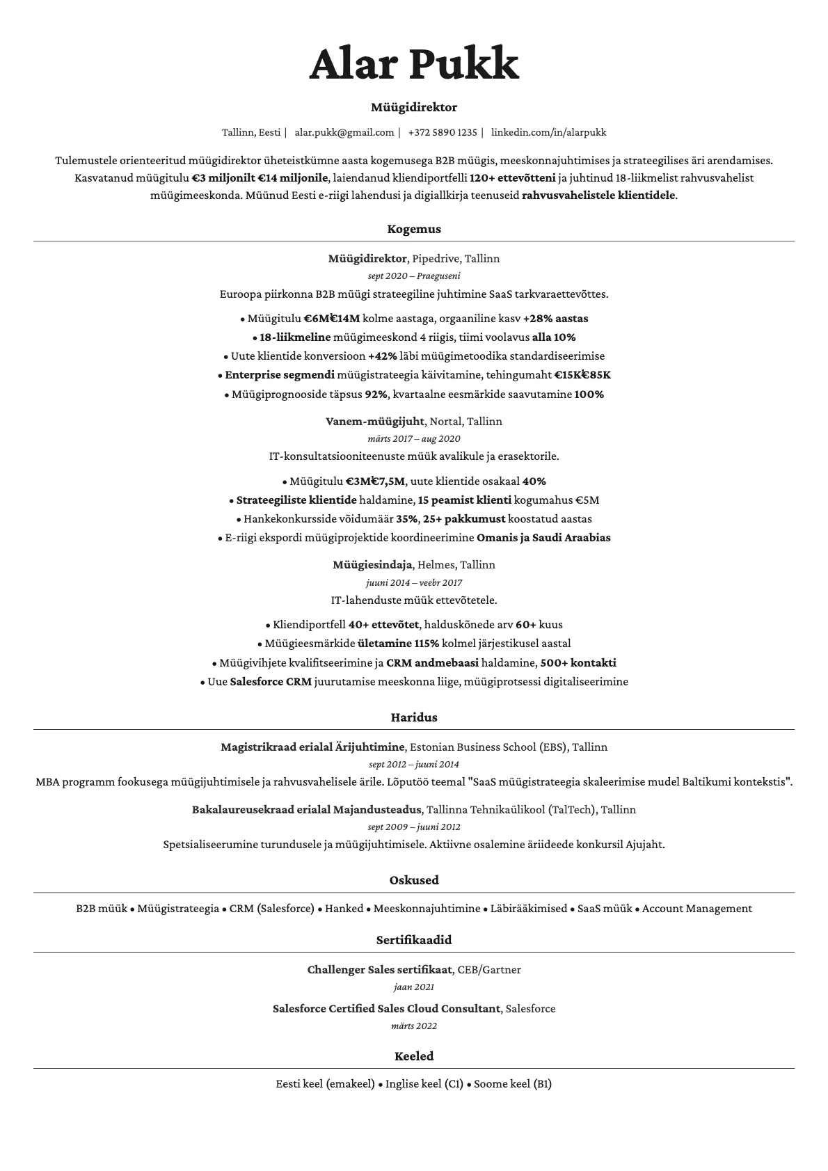 Topaz resume template preview