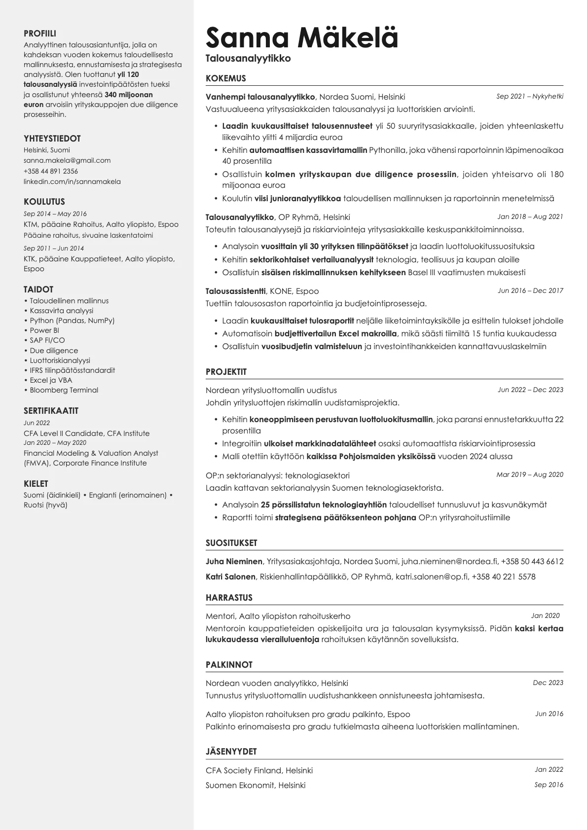 Aurum resume template preview