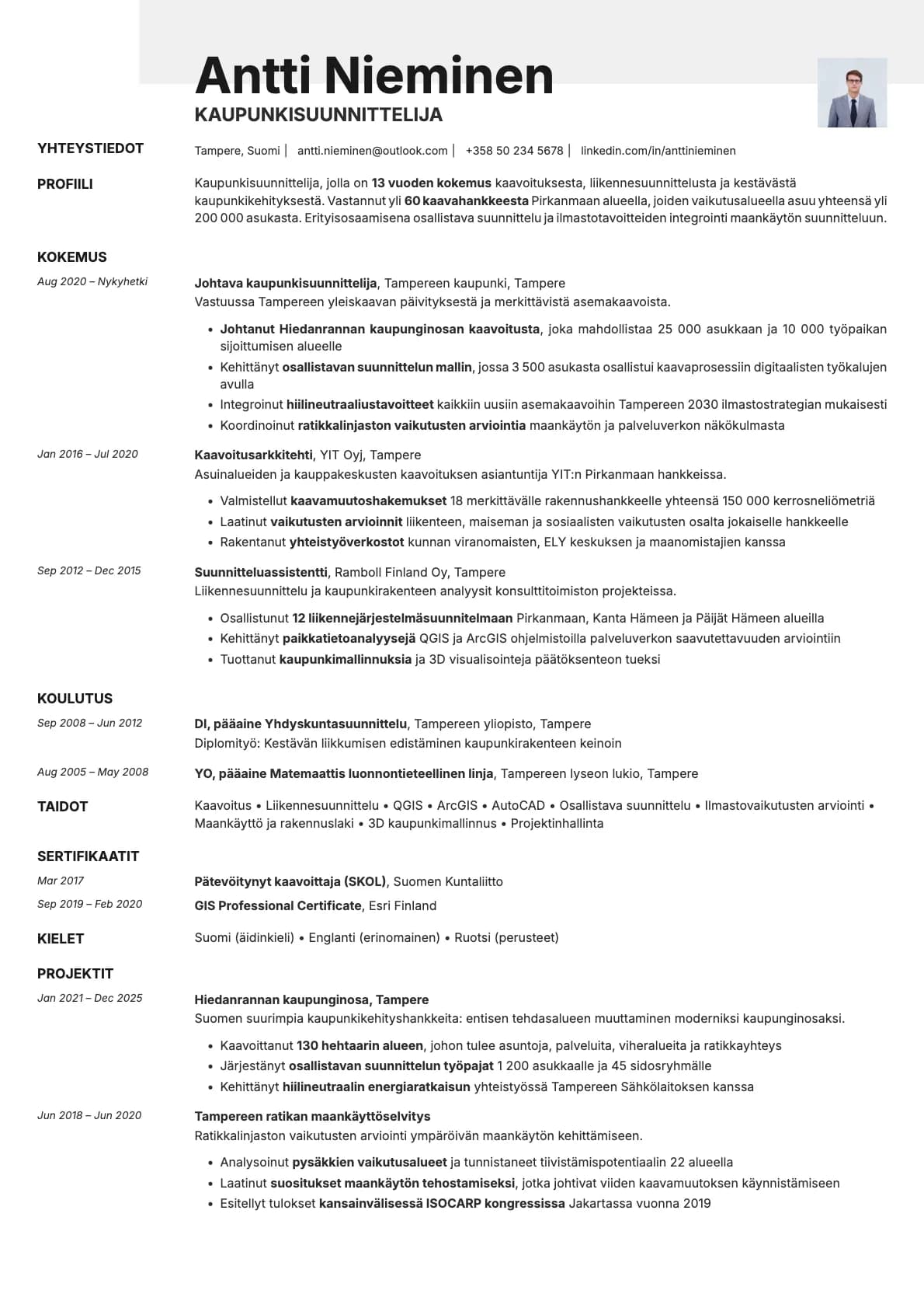 Ivory Photo resume template preview