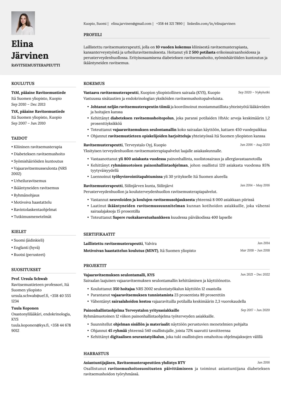 Limestone Photo resume template preview