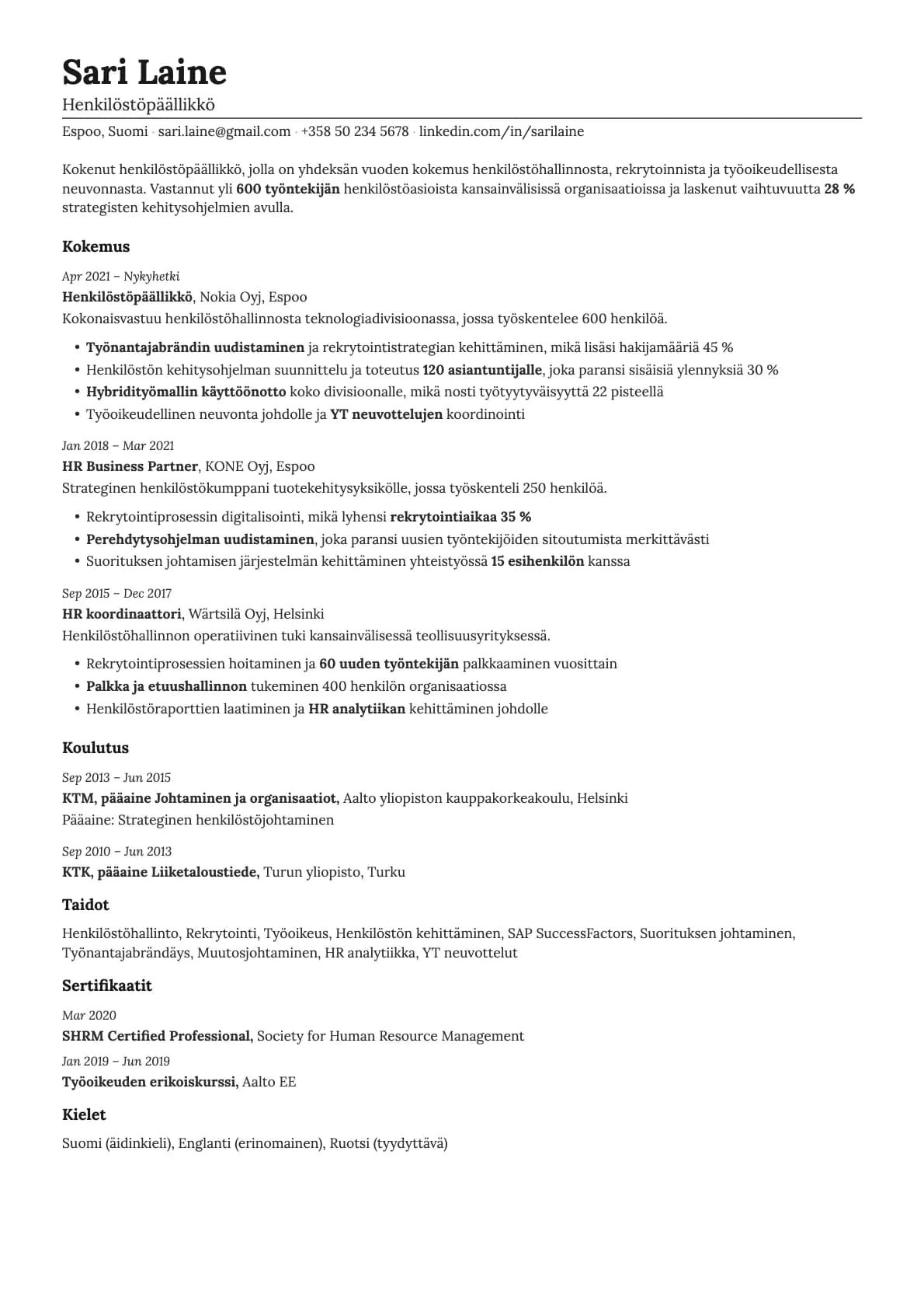 Nickel resume template preview