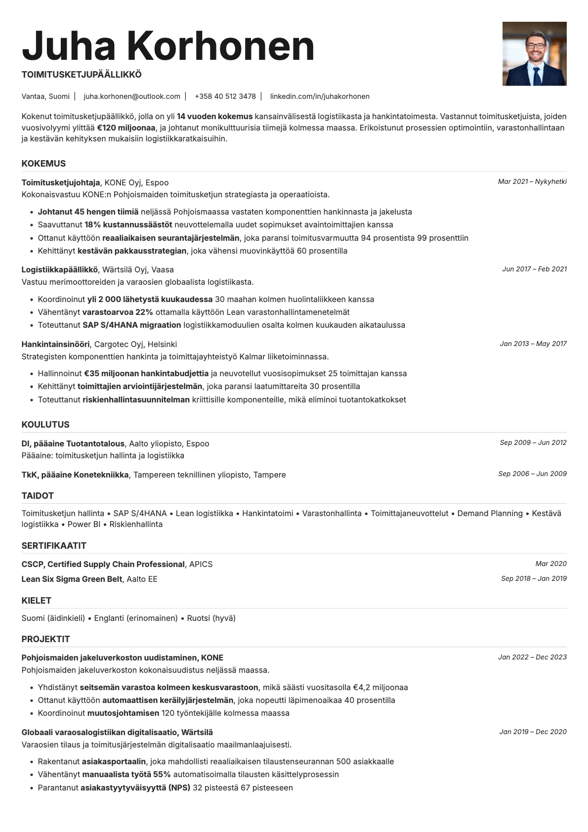 Platinum Photo resume template preview