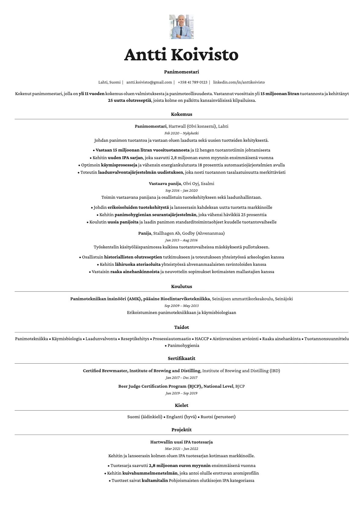 Topaz Photo resume template preview