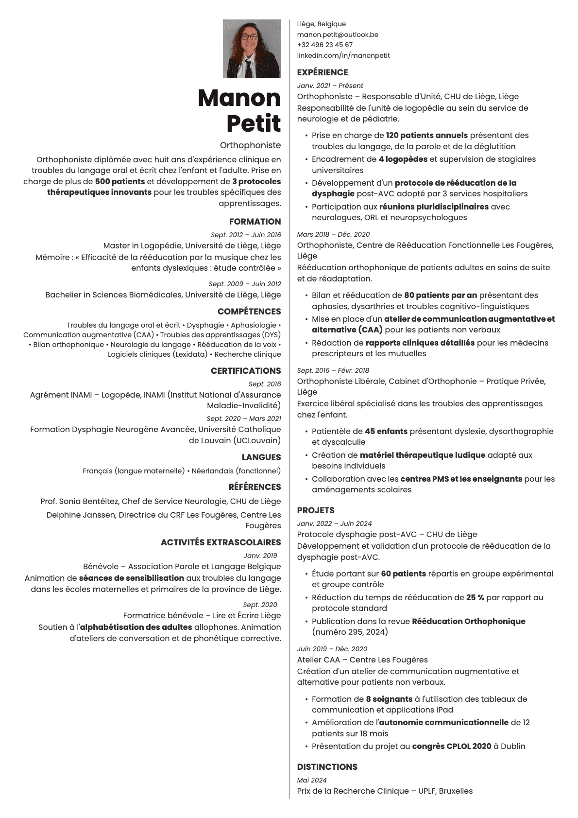 Amber Photo resume template preview