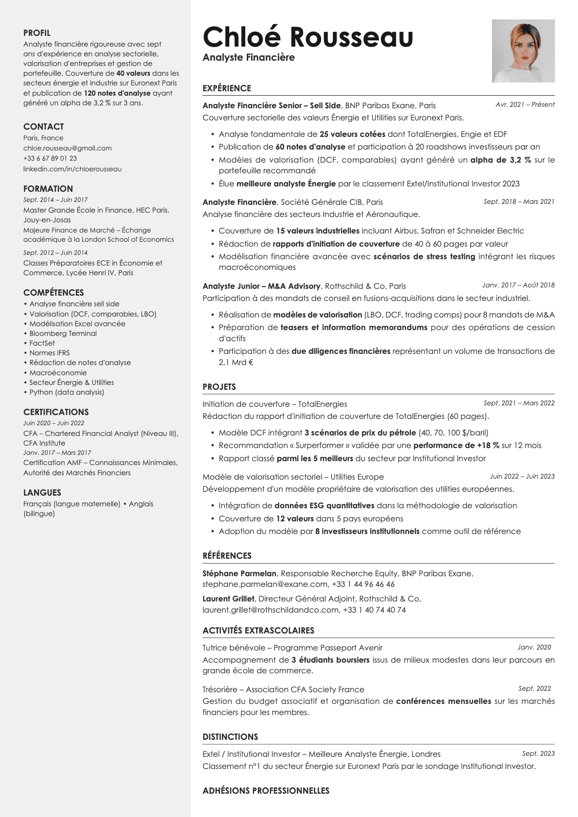 Aurum Photo resume template preview