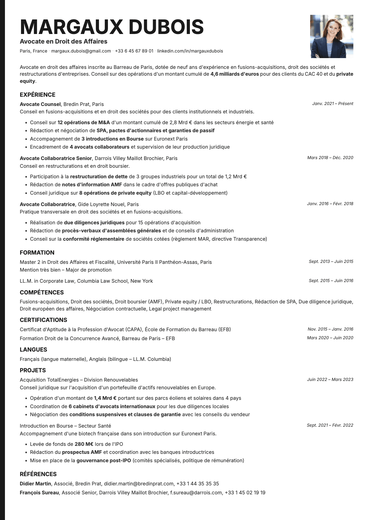 Bold Edge Photo resume template preview