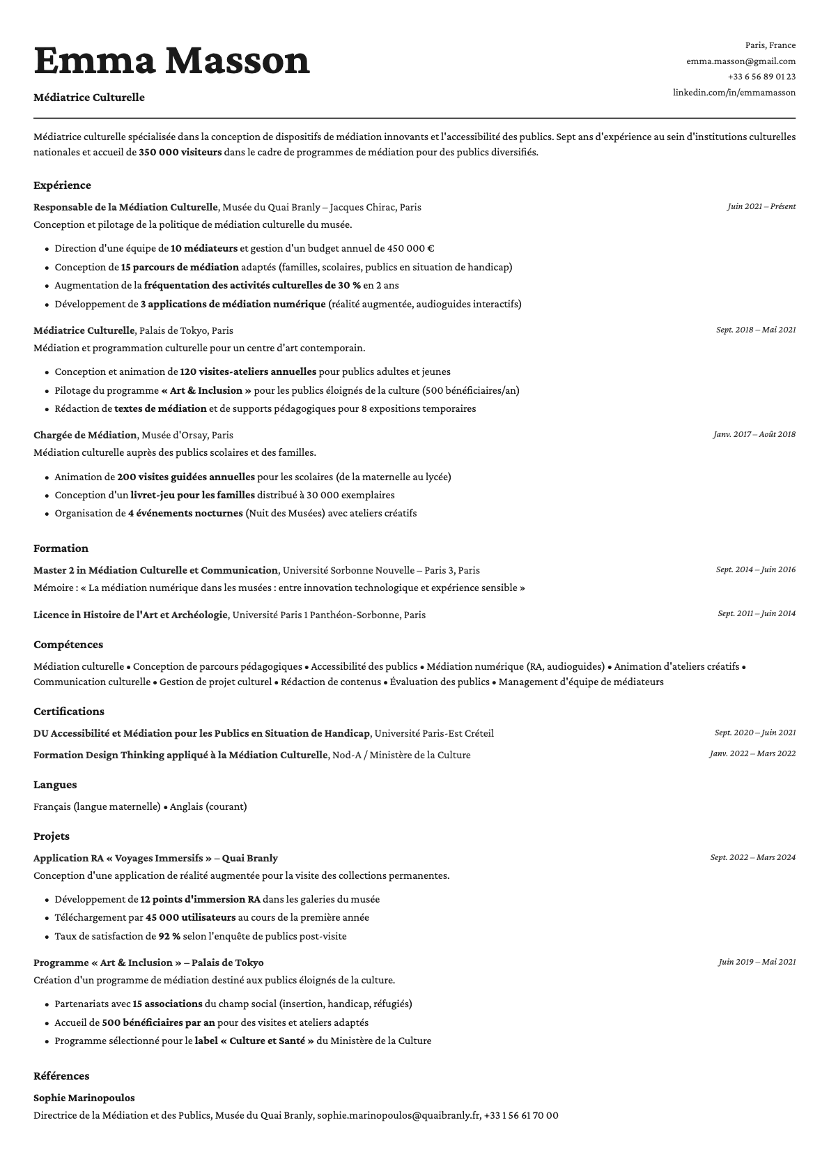 Cobalt resume template preview