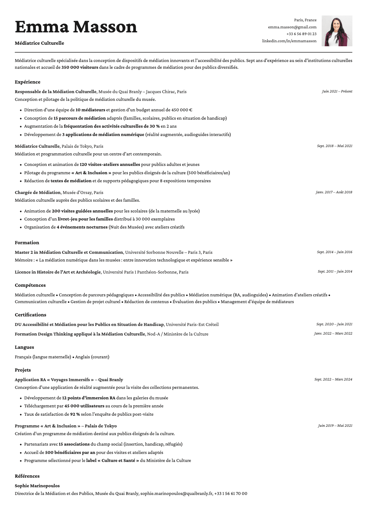 Cobalt Photo resume template preview