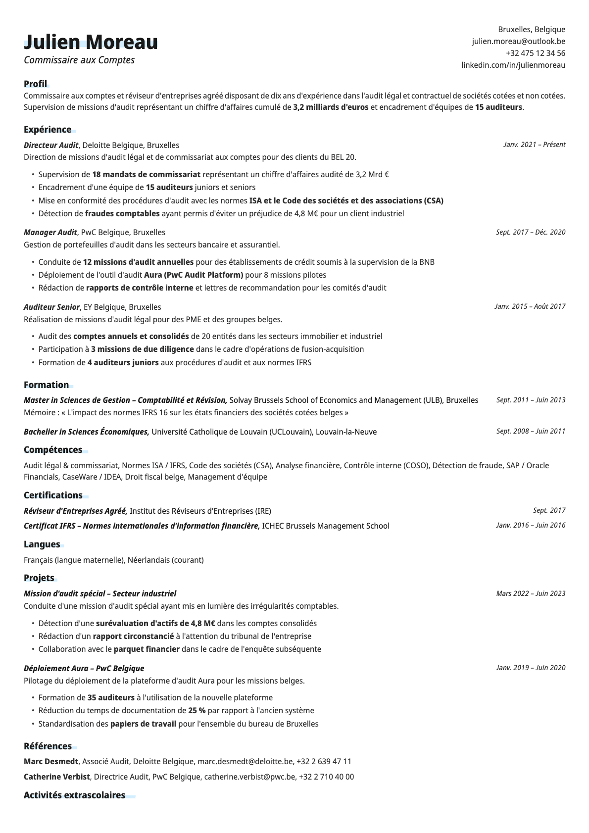 Copper resume template preview