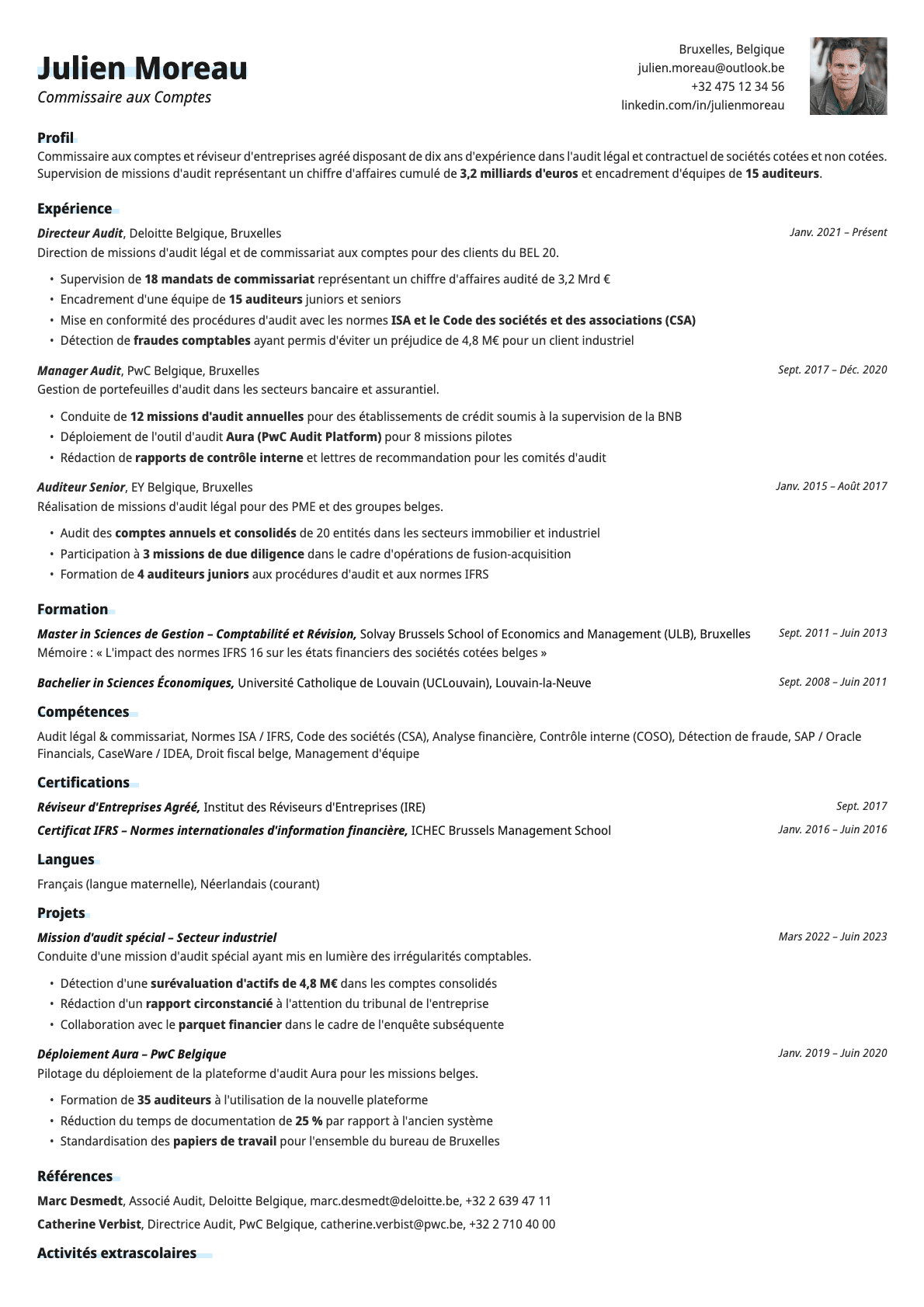 Copper Photo resume template preview