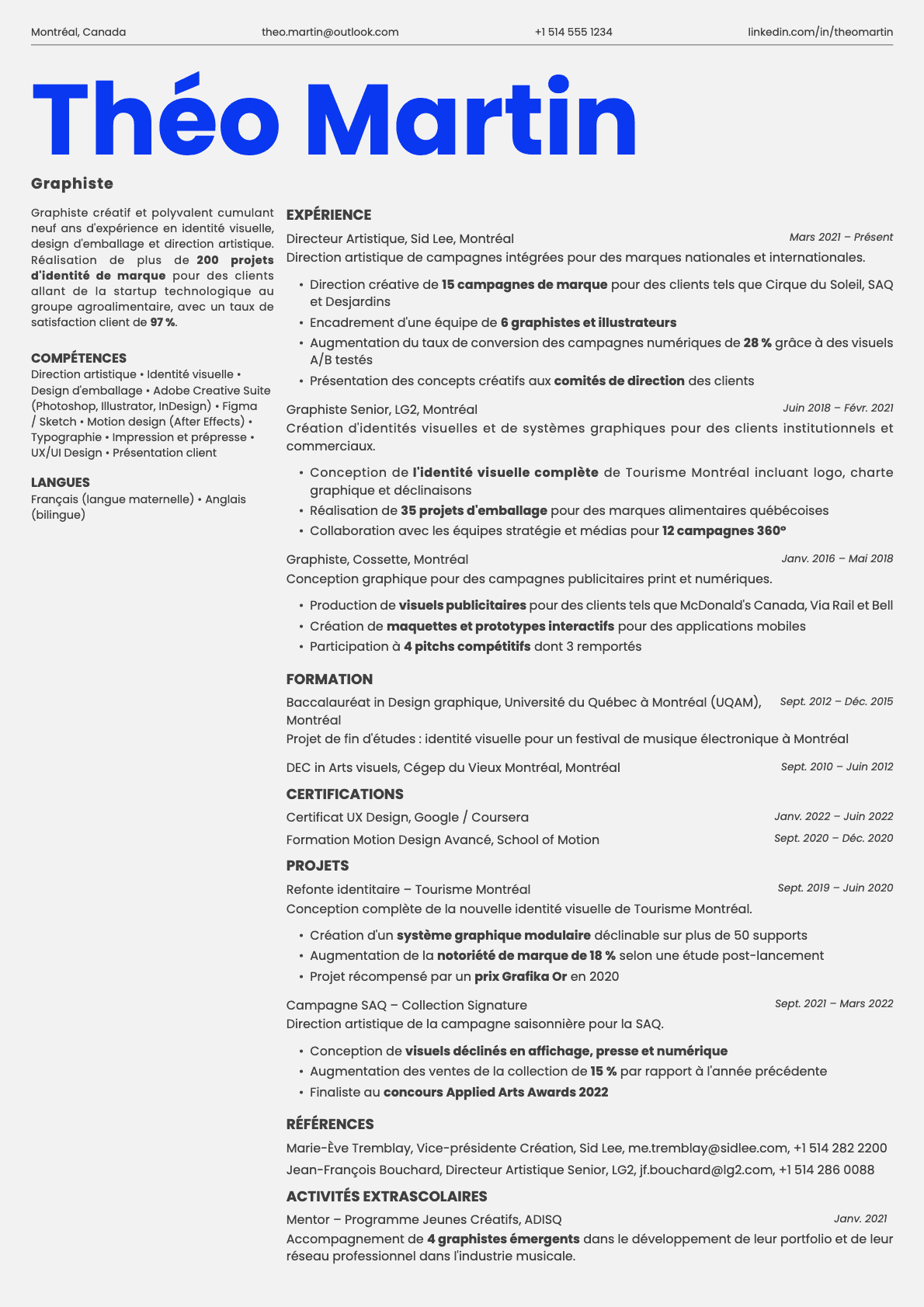 Fern resume template preview