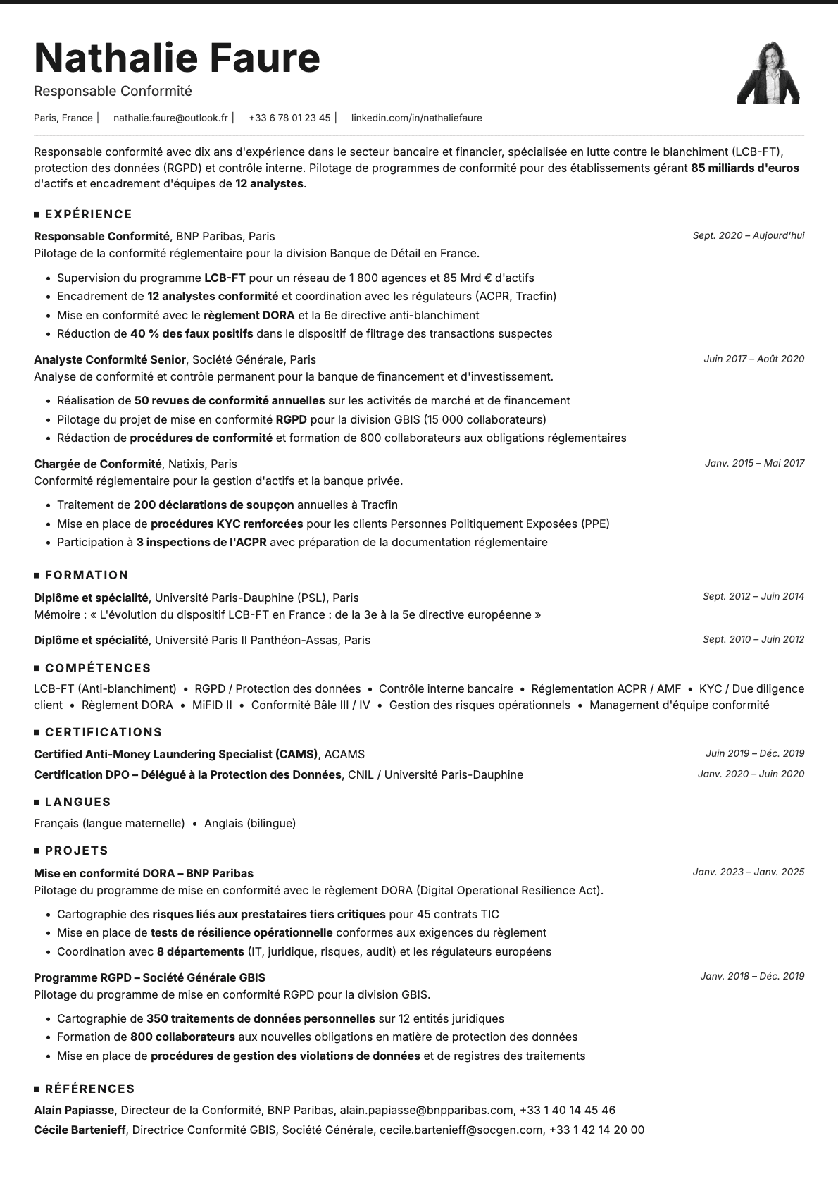 Graphite Photo resume template preview
