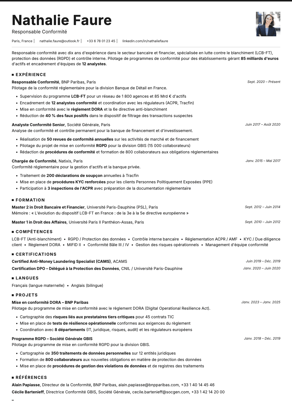 Graphite Photo resume template preview