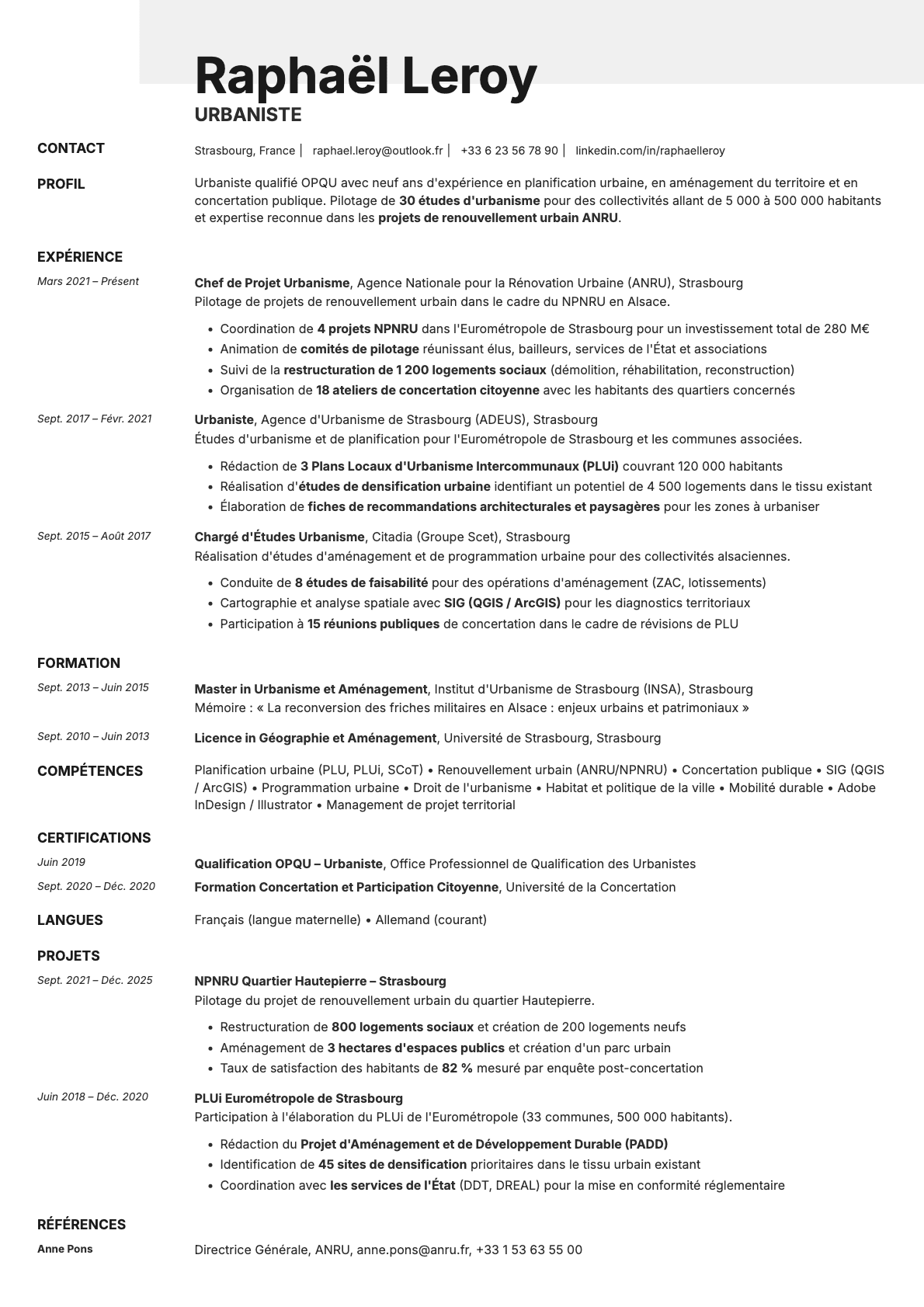 Ivory resume template preview