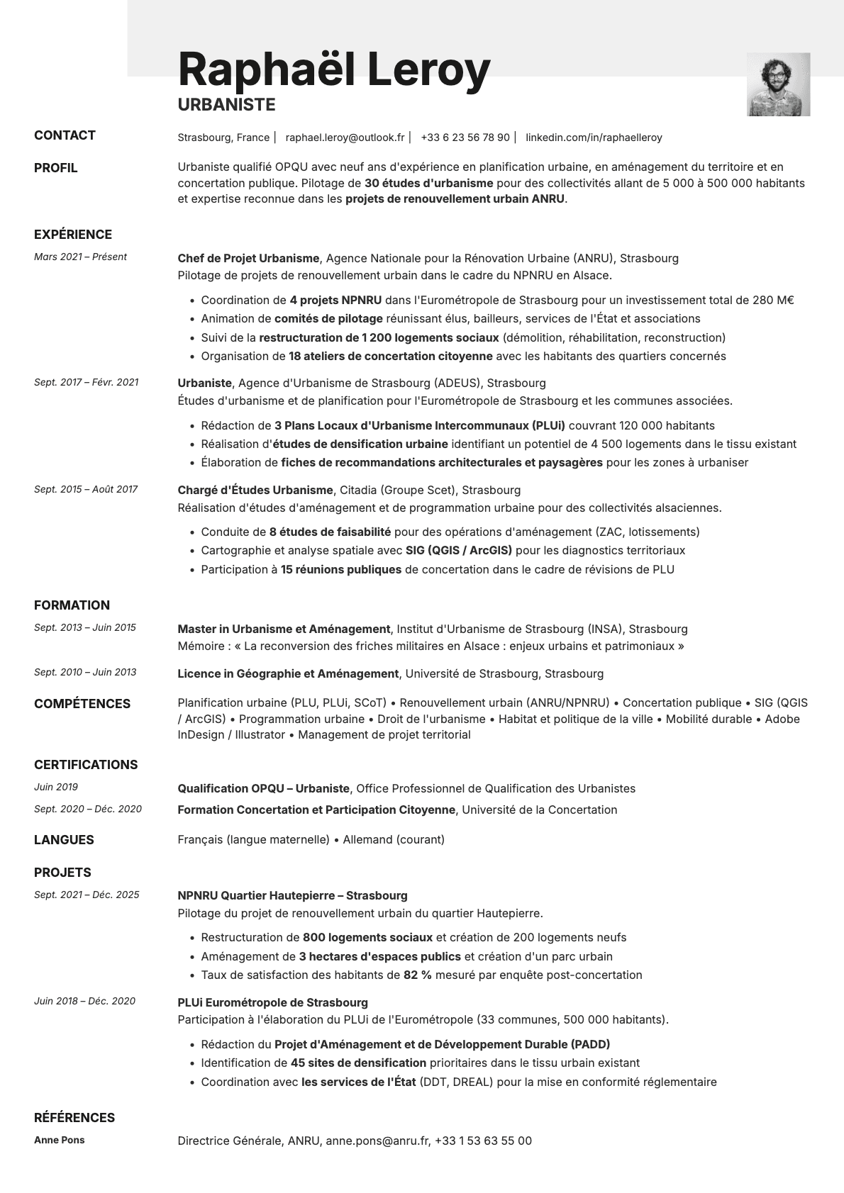 Ivory Photo resume template preview