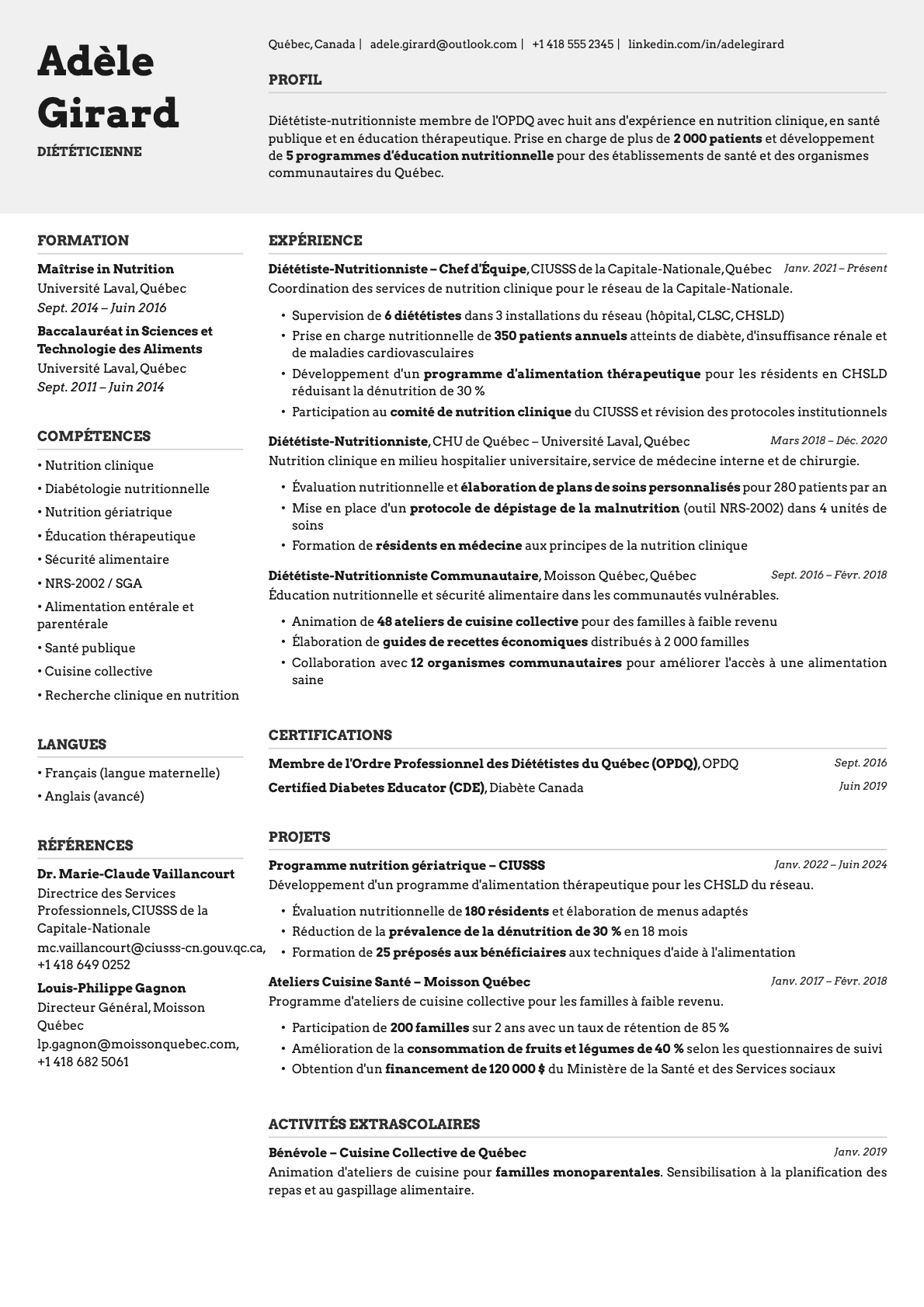 Limestone resume template preview