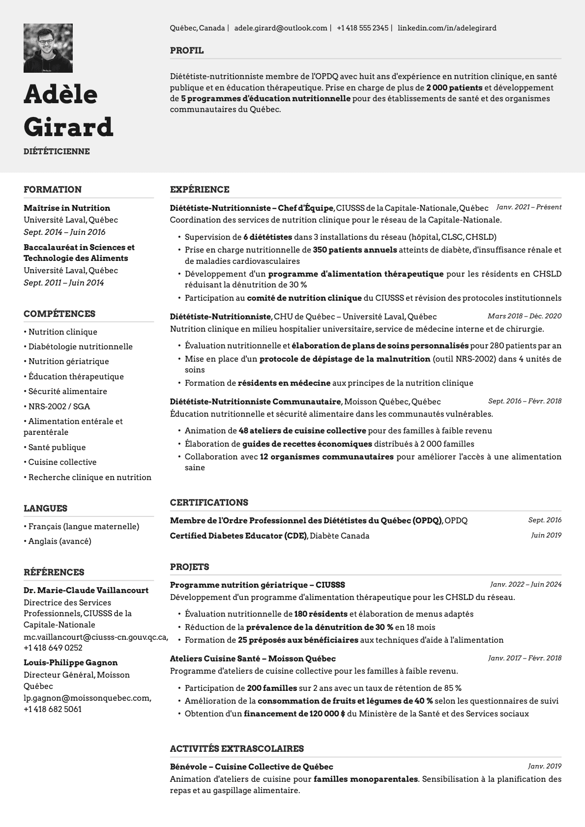 Limestone Photo resume template preview