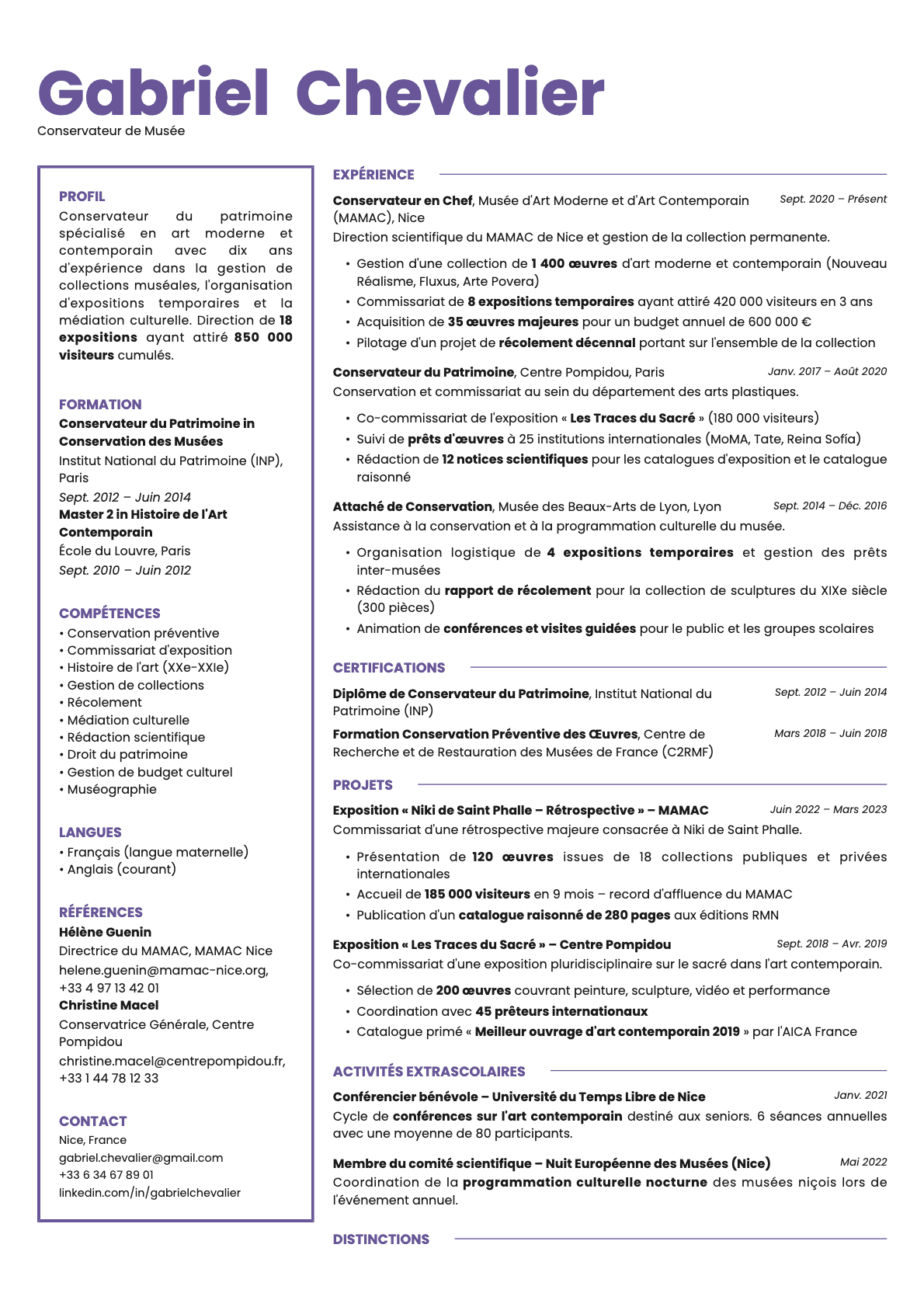 Opal resume template preview