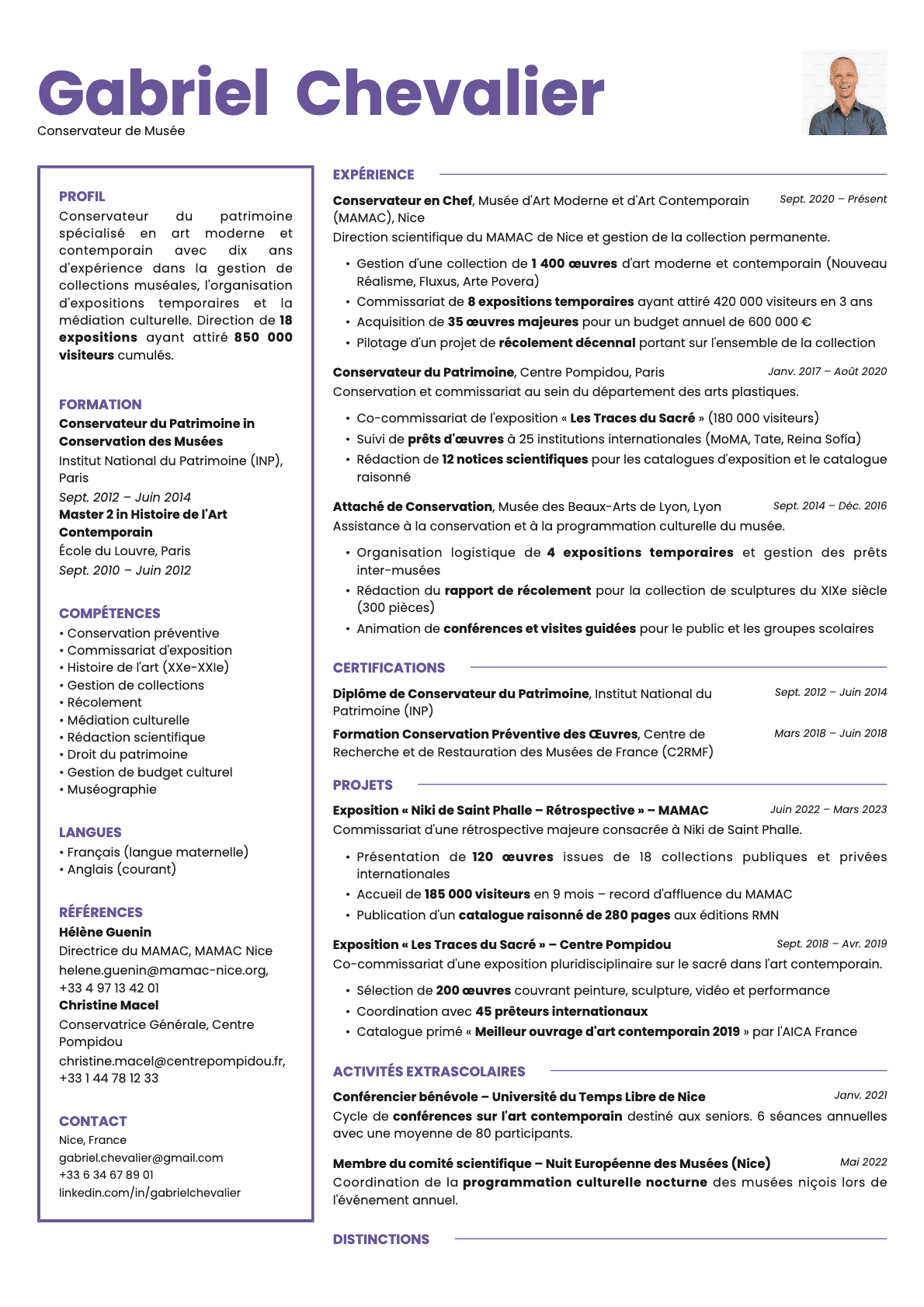 Opal Photo resume template preview