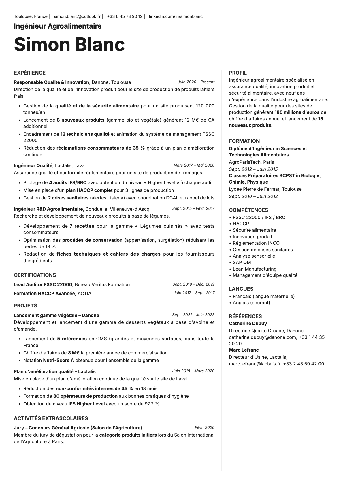 Sapphire resume template preview