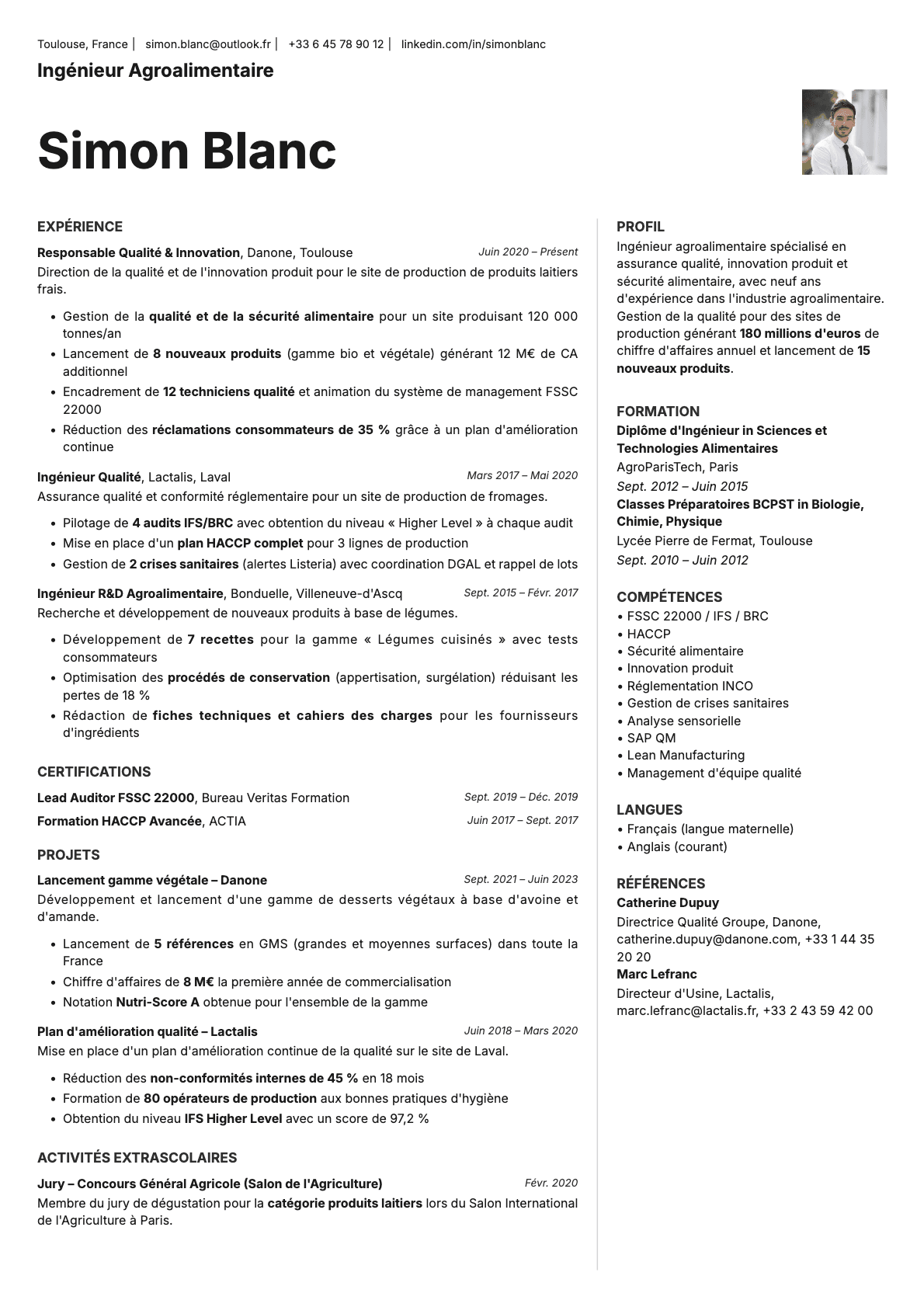 Sapphire Photo resume template preview