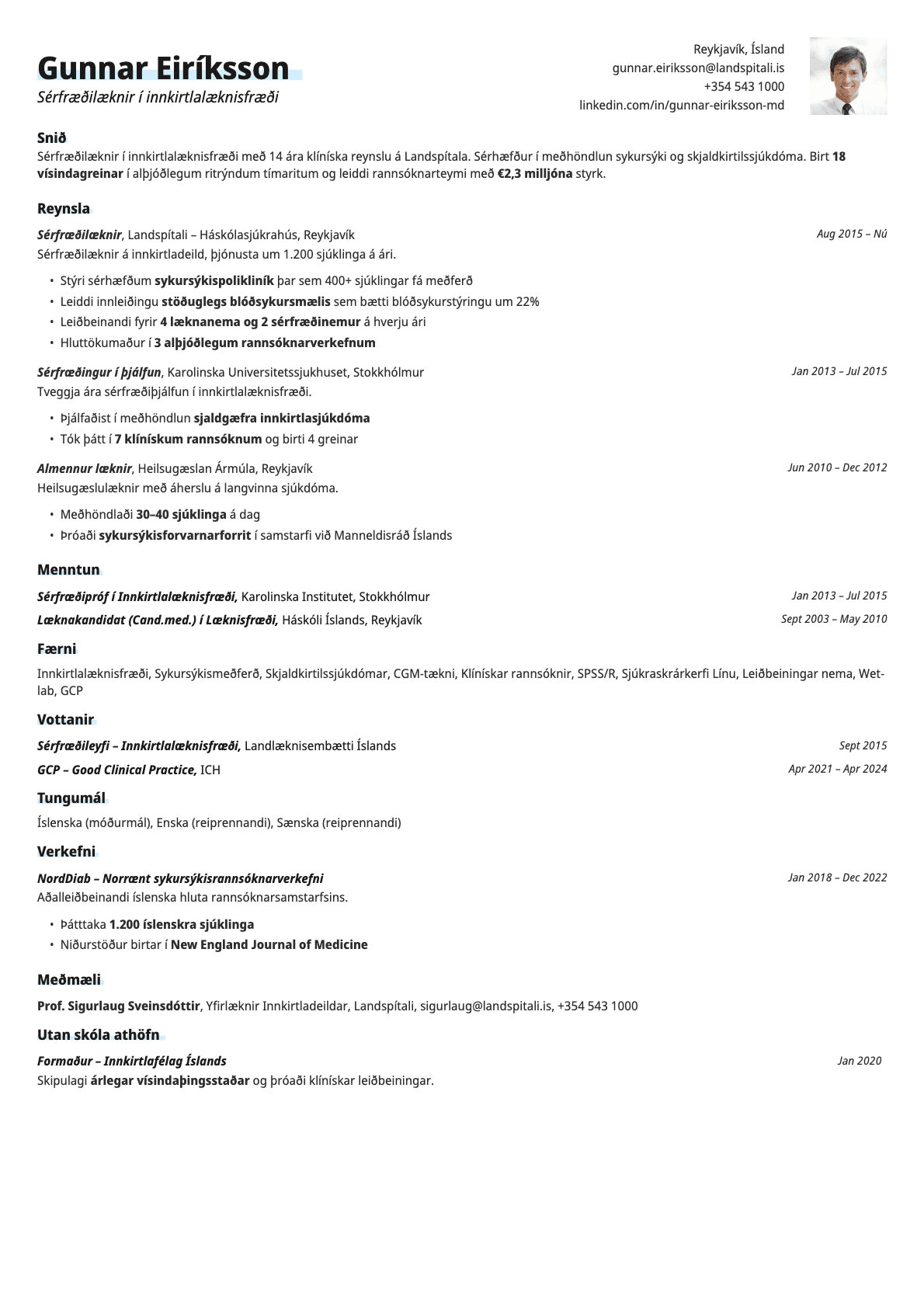 Copper Photo resume template preview