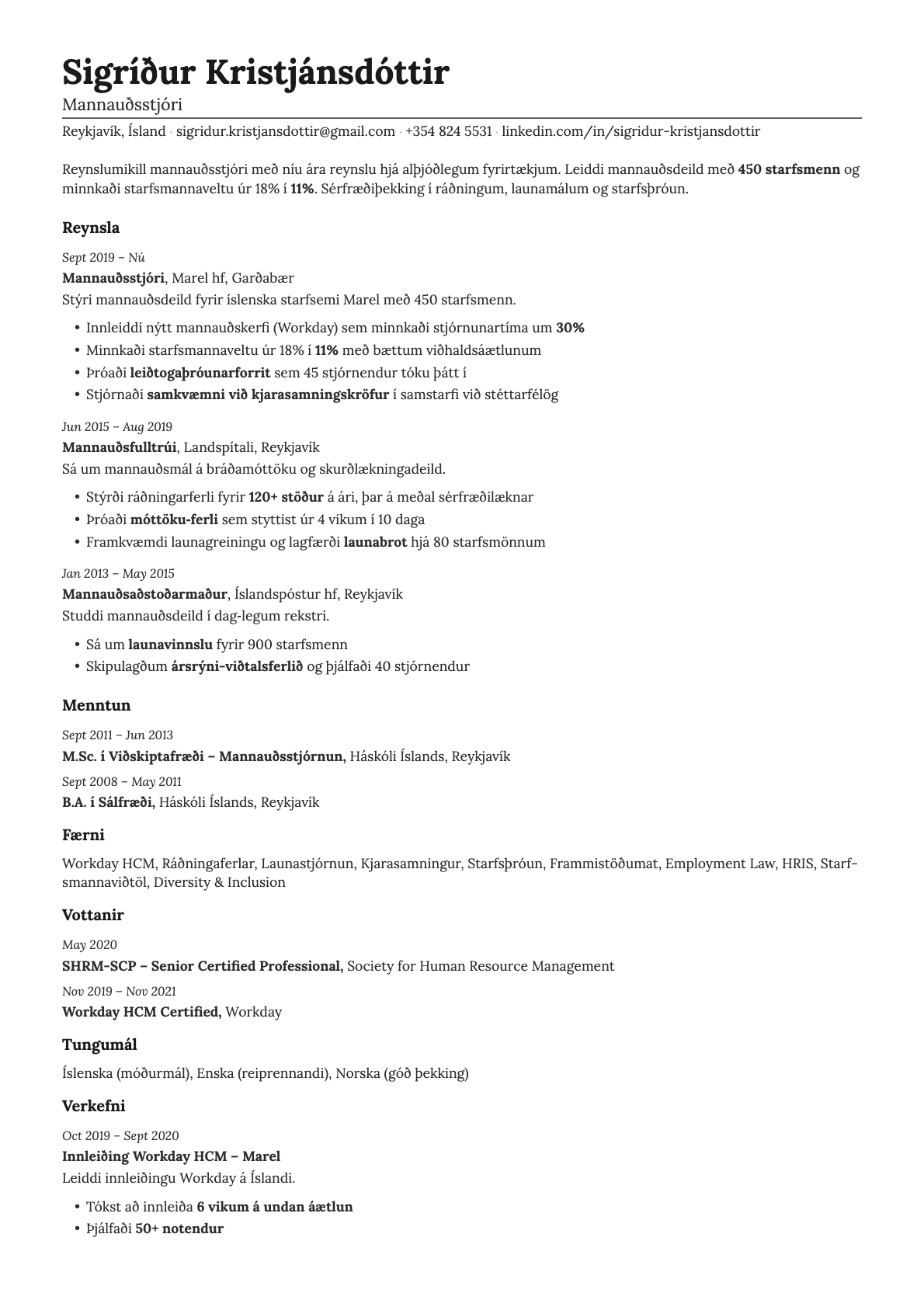 Nickel resume template preview