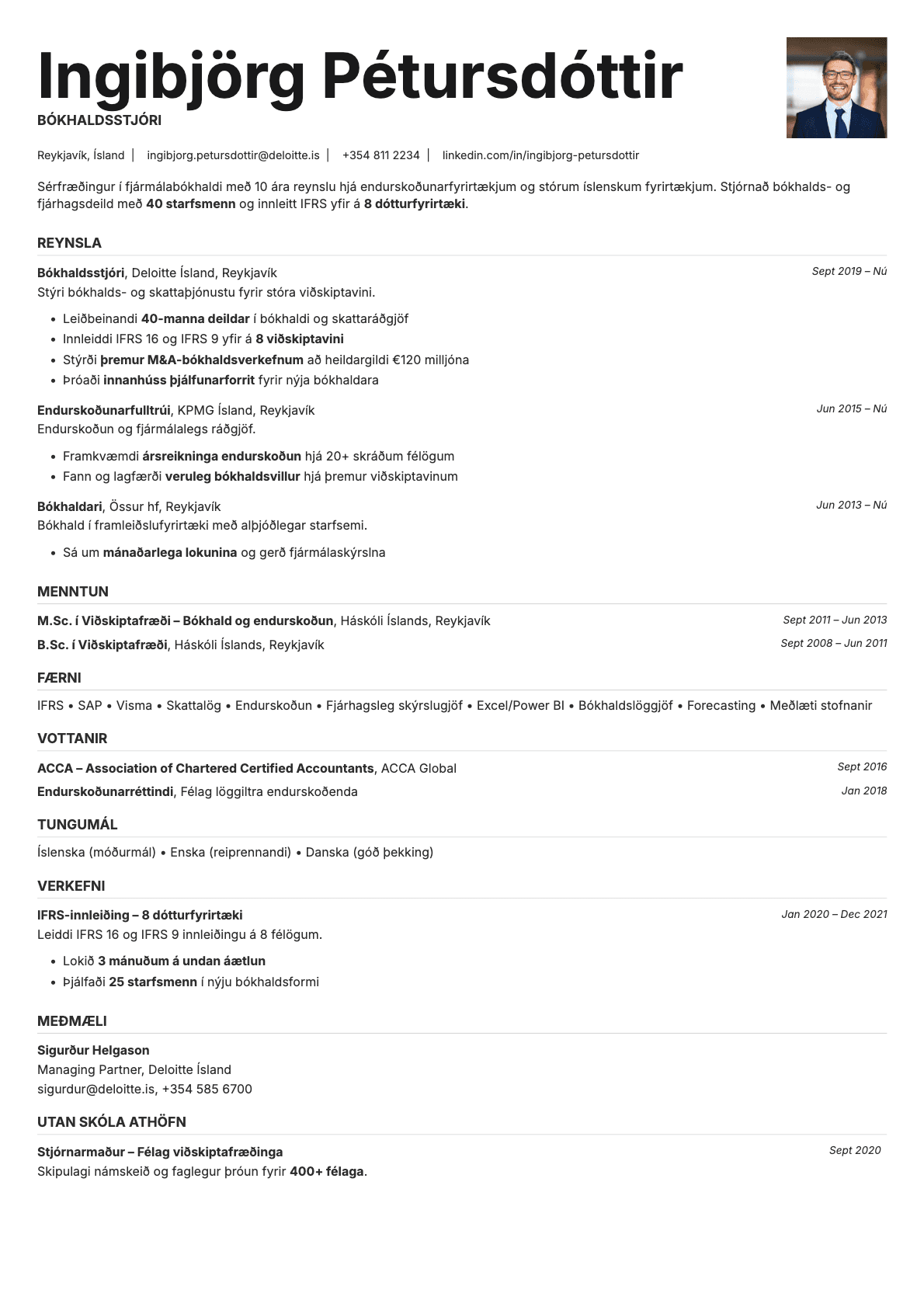 Platinum Photo resume template preview