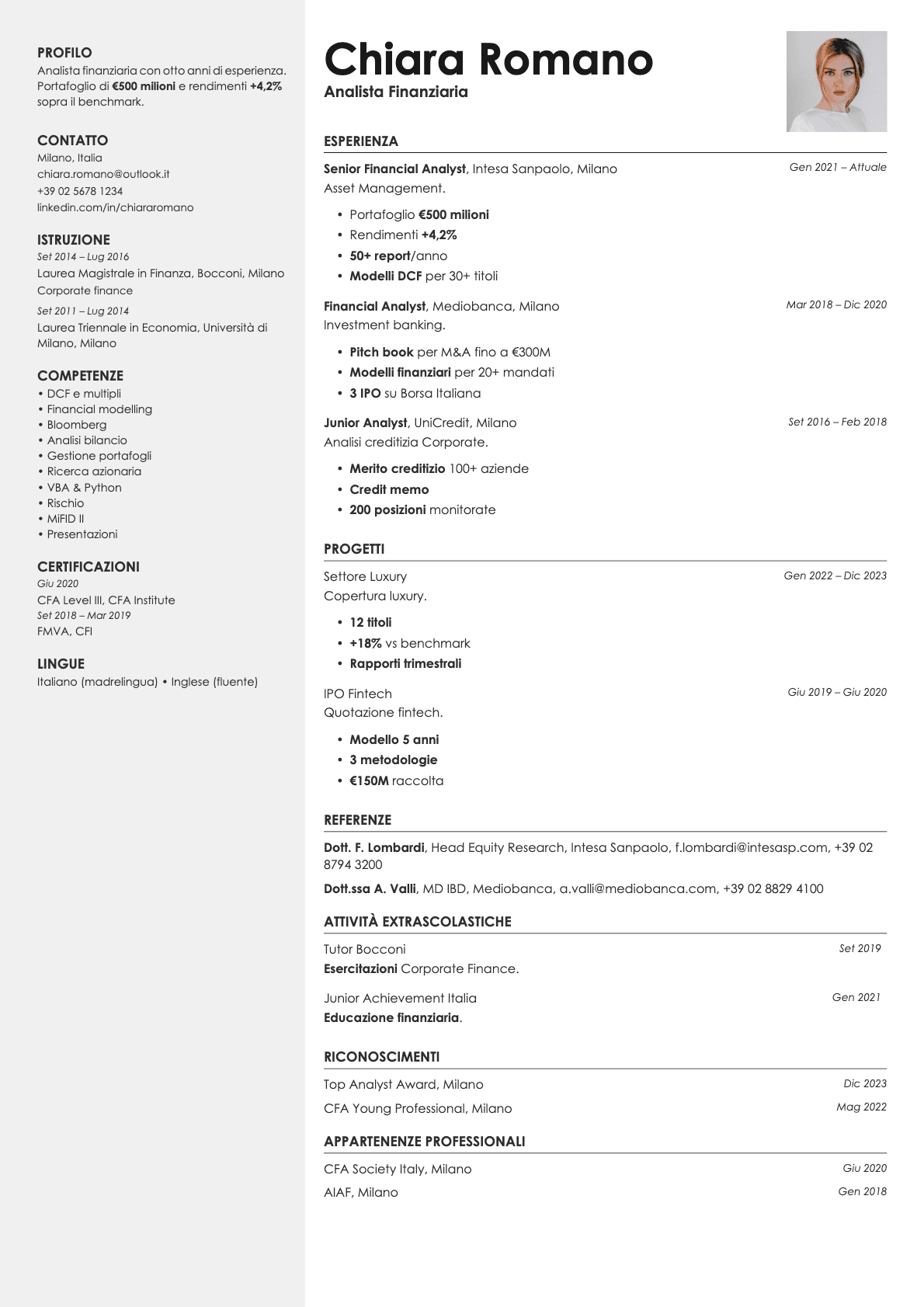 Aurum Photo resume template preview