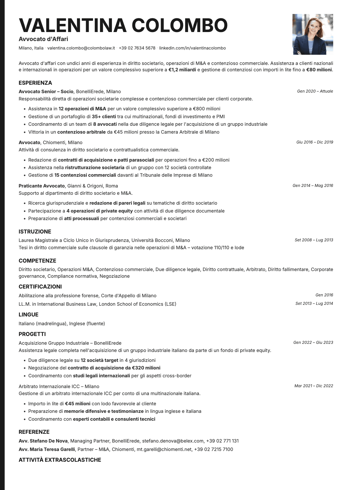 Bold Edge Photo resume template preview