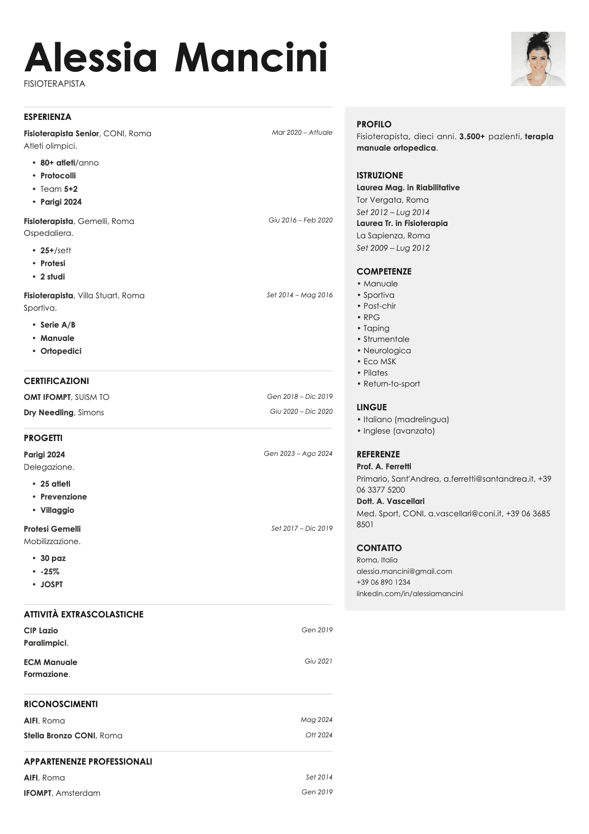 Bronze Photo resume template preview