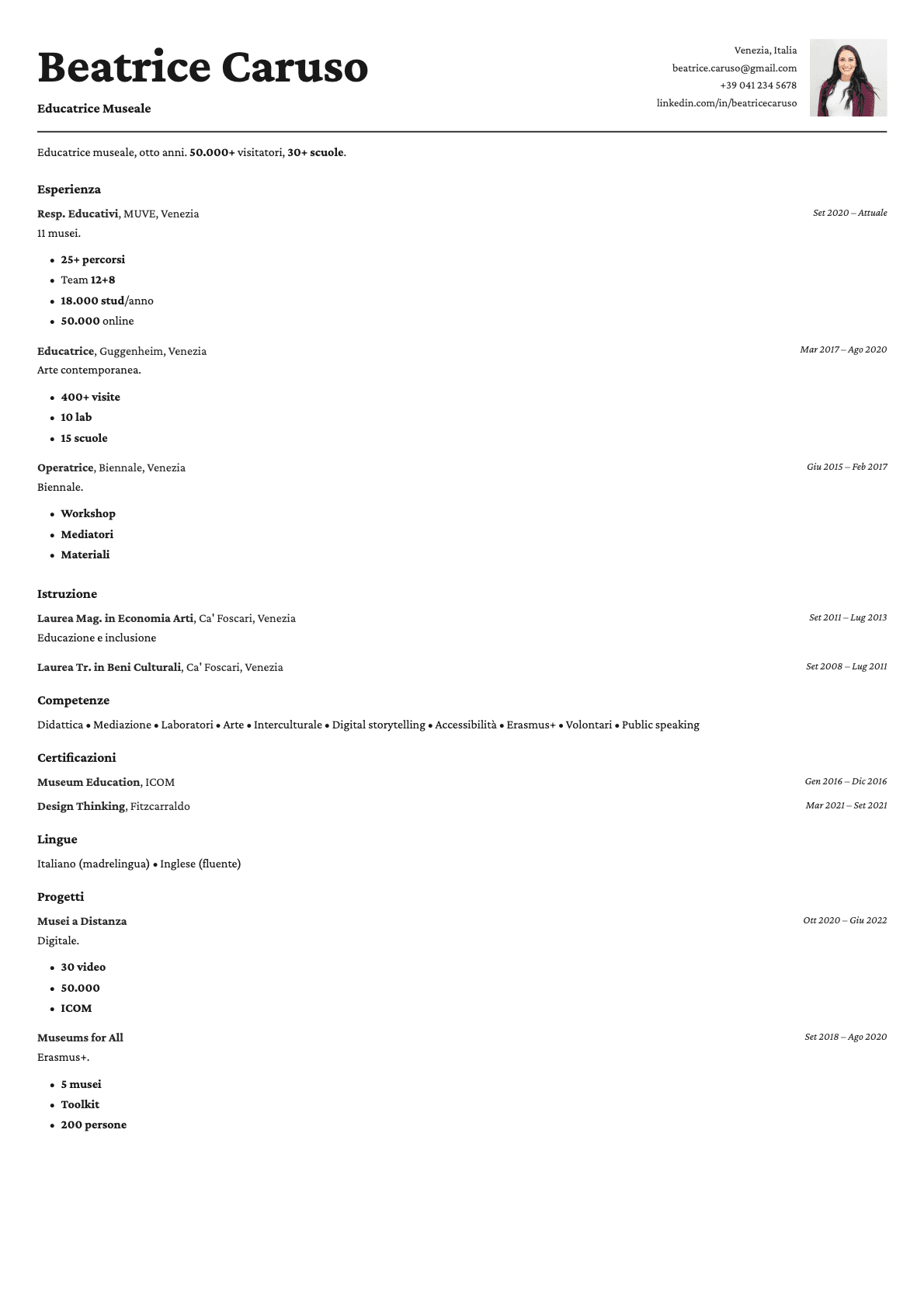 Cobalt Photo resume template preview